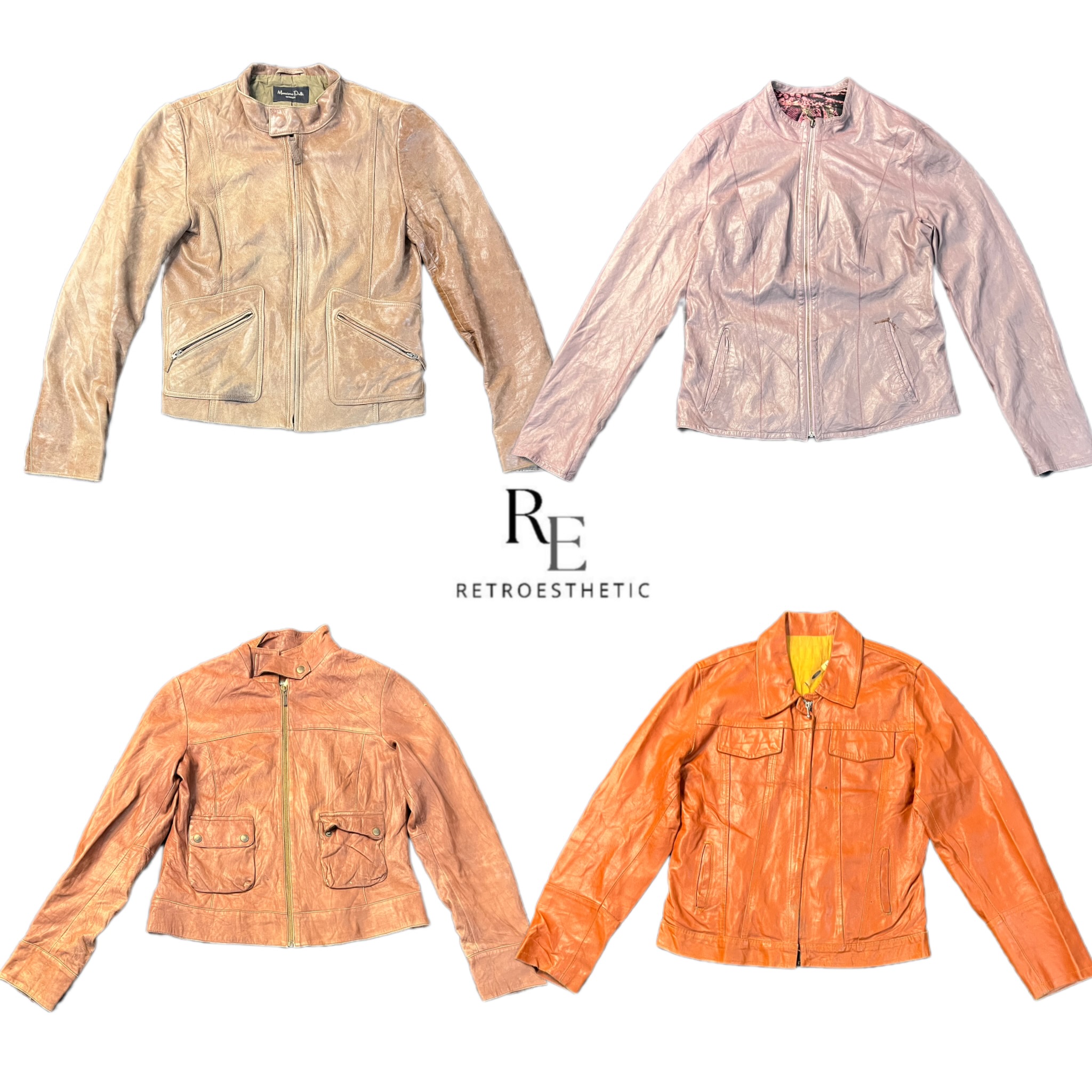 90s/Y2k ColourFull Leather Jackets (RE-2477)