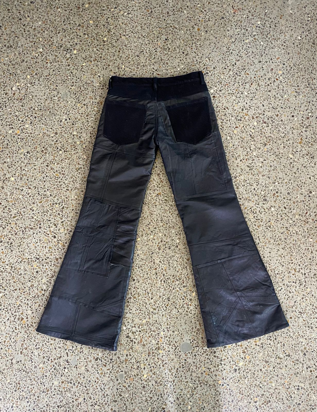 Upcycled Leather Flare Pants