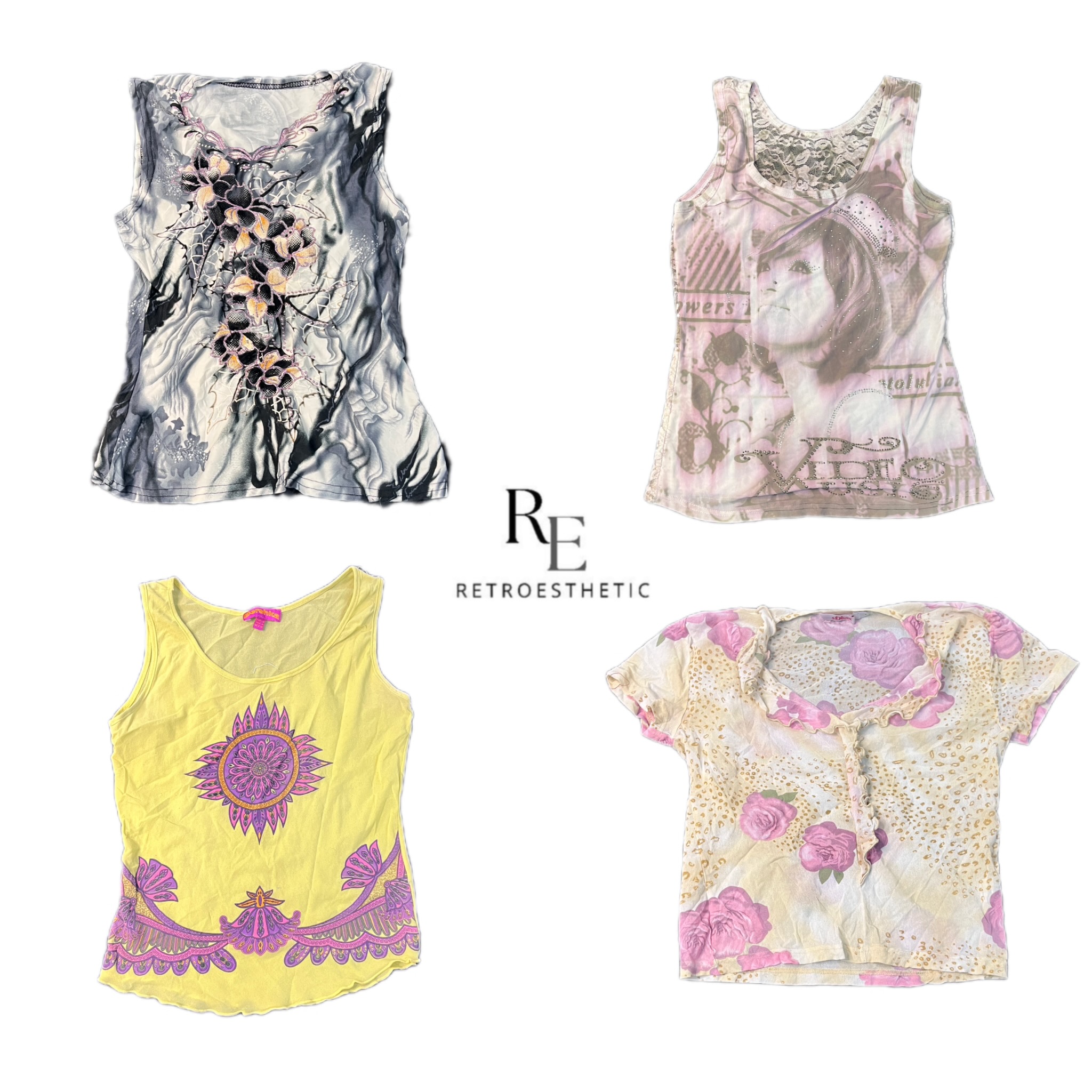 Y2k cute core Without sleeve tops (RE-2484)