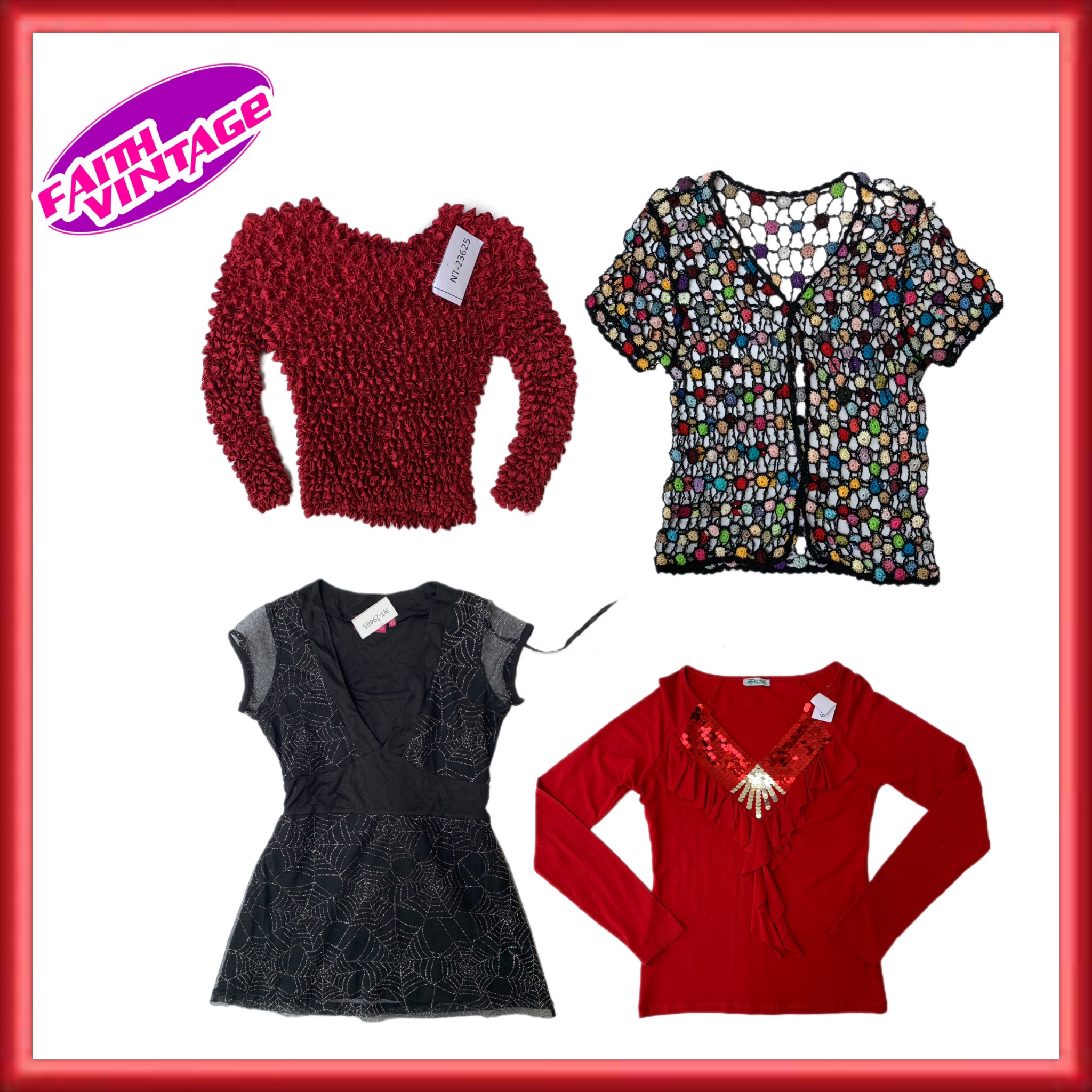 Red And Black Combo Tops Dress Skirts mix (FV-100)