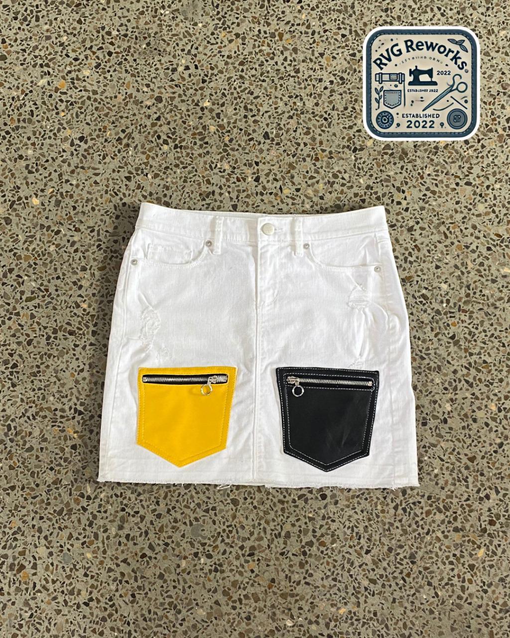 Upcycled Dual-Pocket Denim Mini Skirt