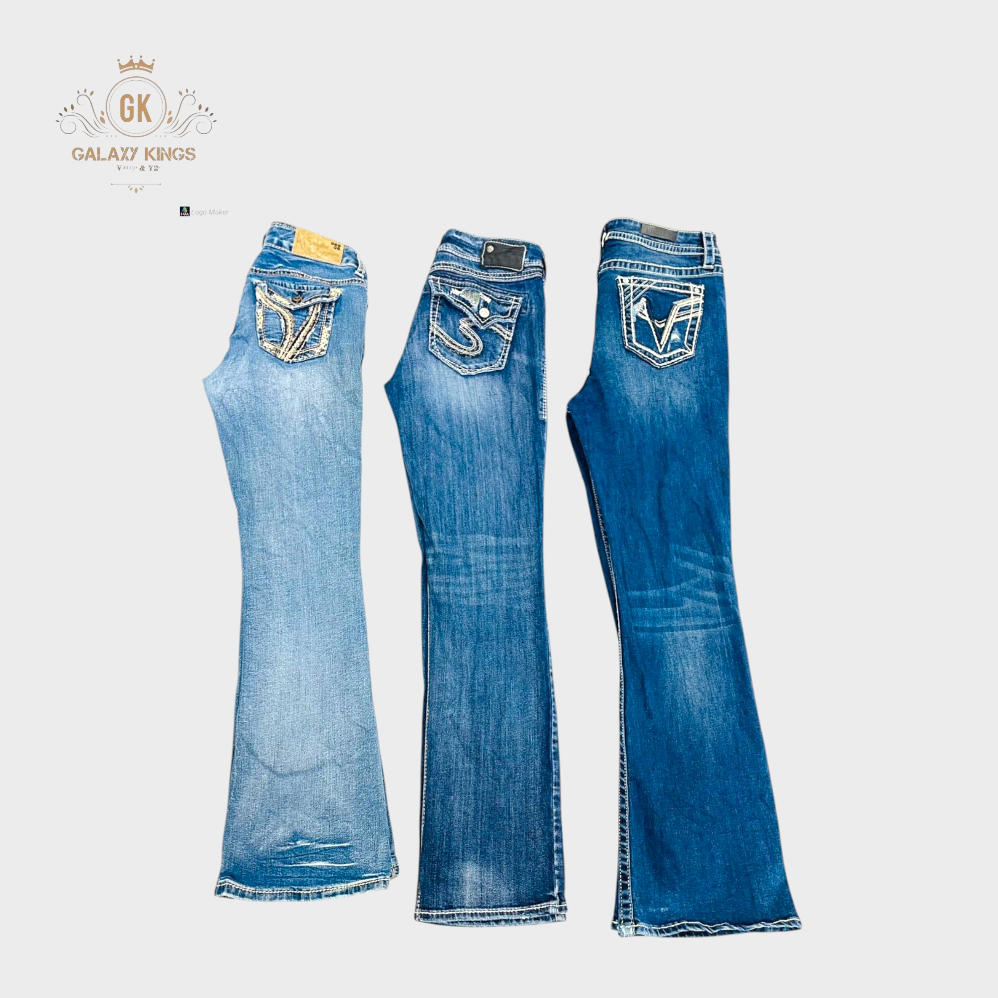 Y2K Embroidery Flare Jeans