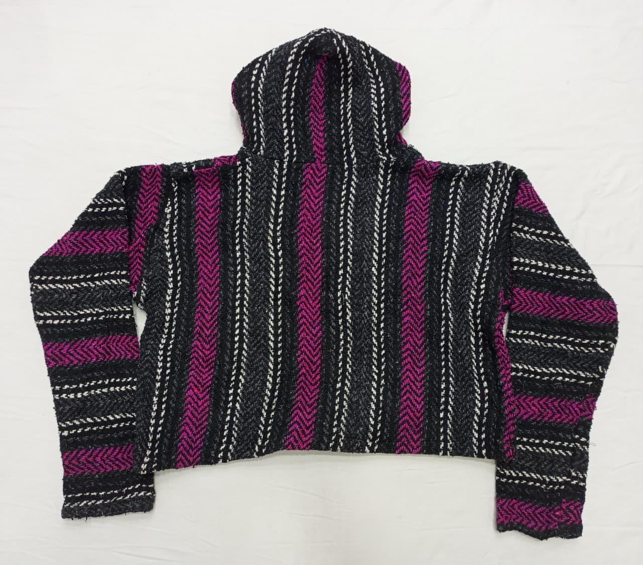 CR833 Upcycled The Eco-Woven  Cropped  Hoodie