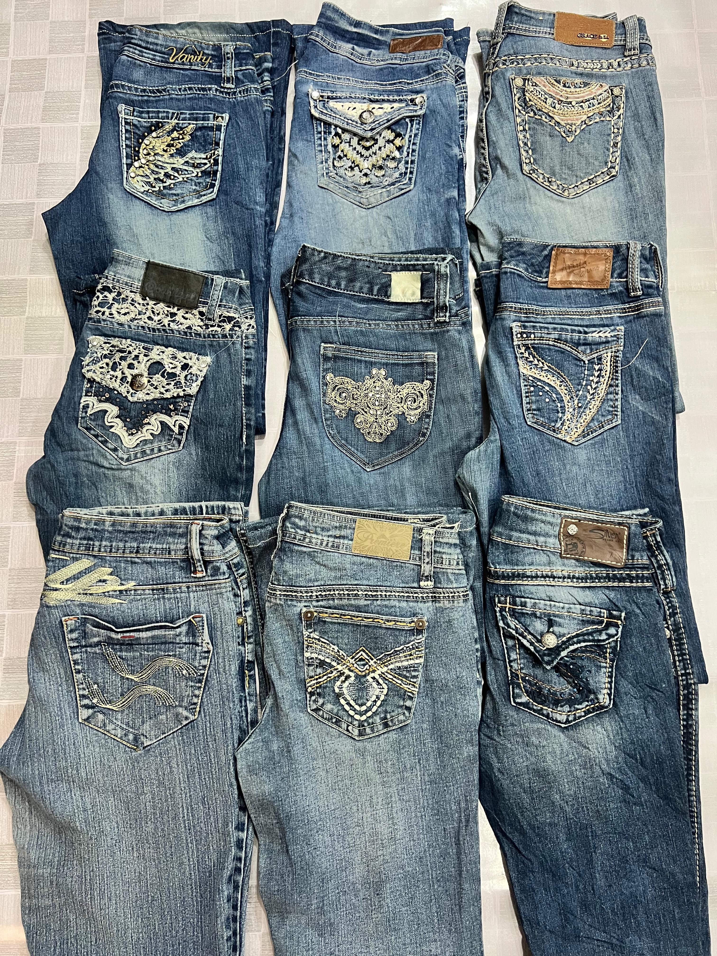 187 Ladies Y2k Embellished Flared Jeans