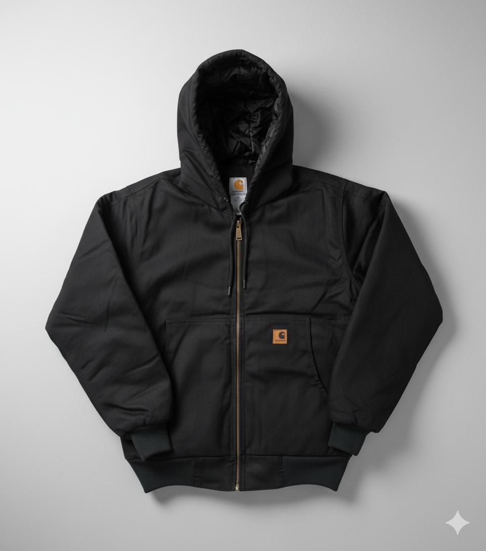 Veste à capuche noire style rework Carhartt