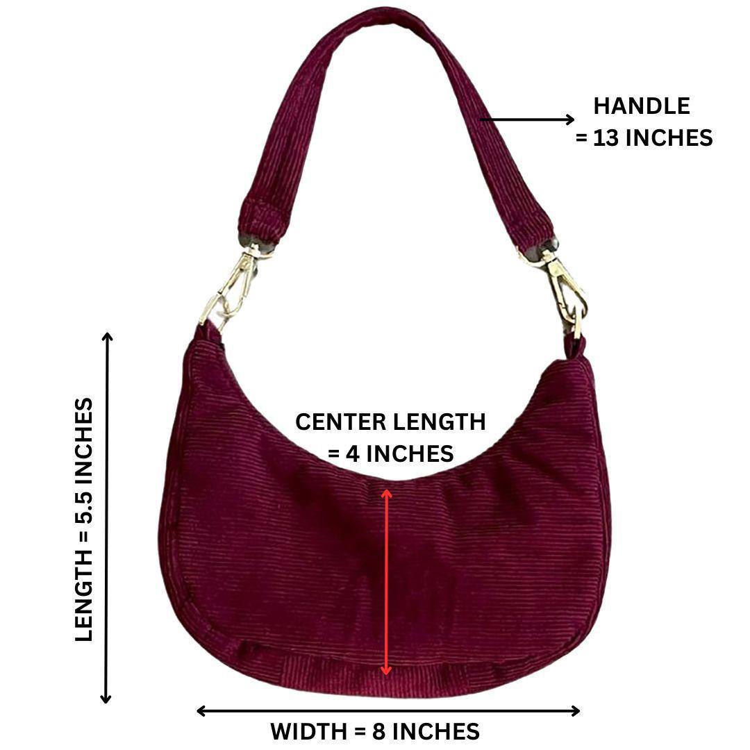 Sac à bandoulière courbé en velours côtelé recyclé