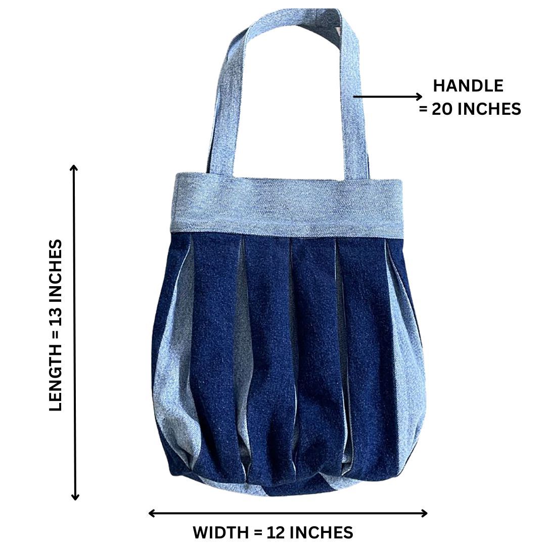Sac en denim plissé recyclé