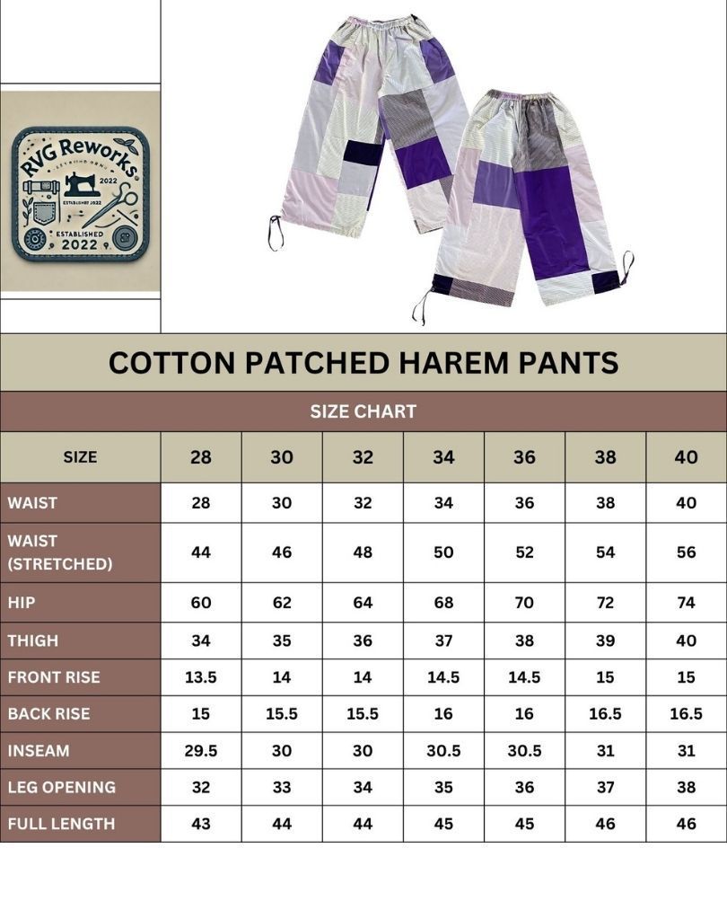 Pantalons en patchwork de coton recyclé