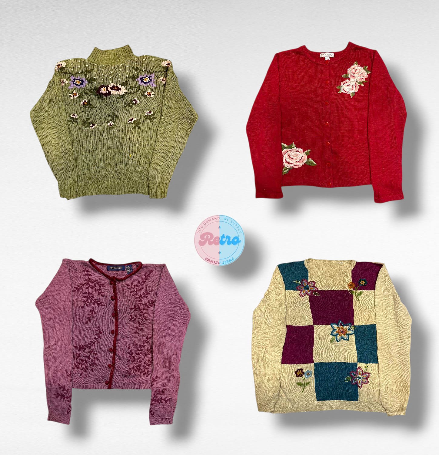 Vintage Floral Embroidered Cardigans (R)