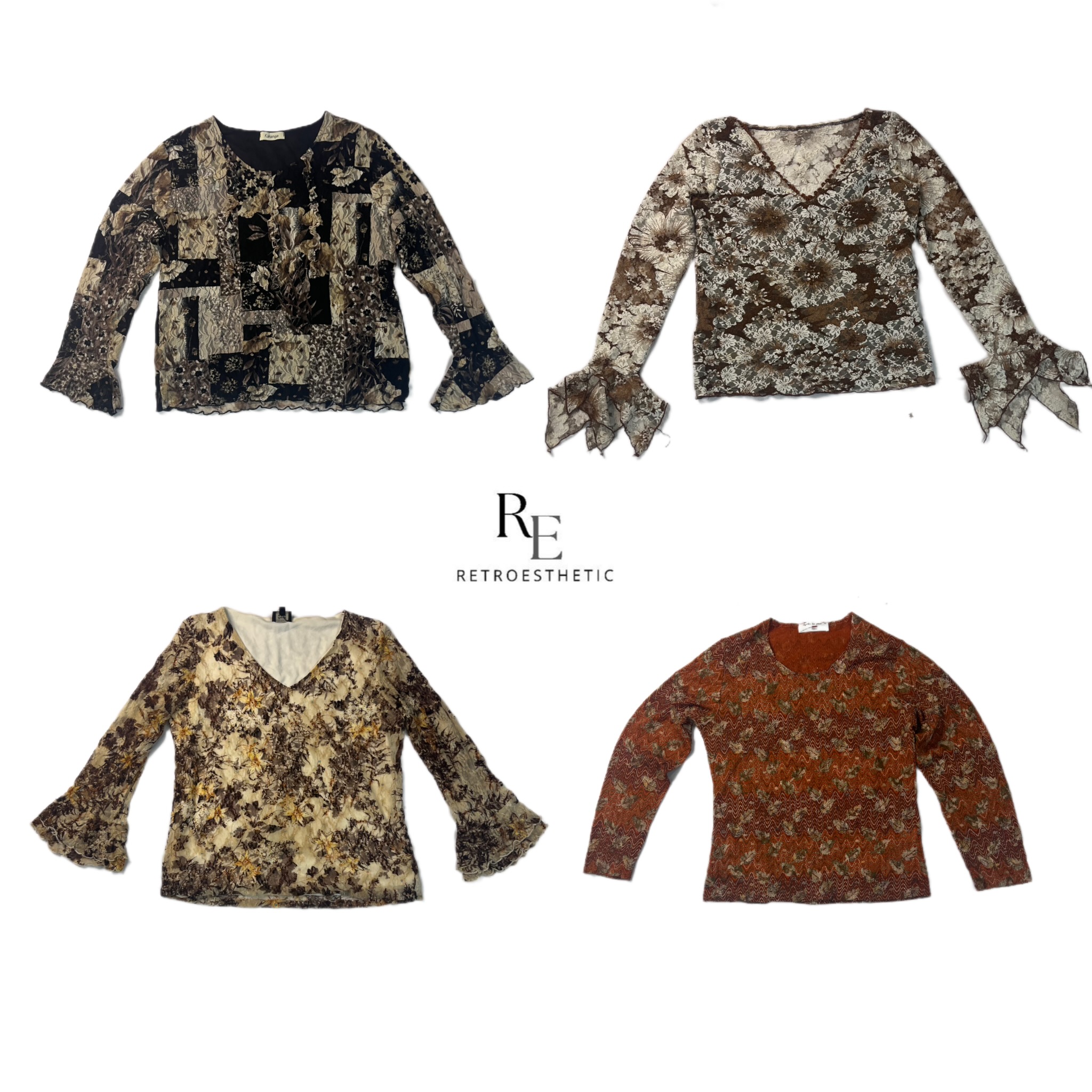 Y2K Earthy Tone Full Sleeve Tops RE-2425