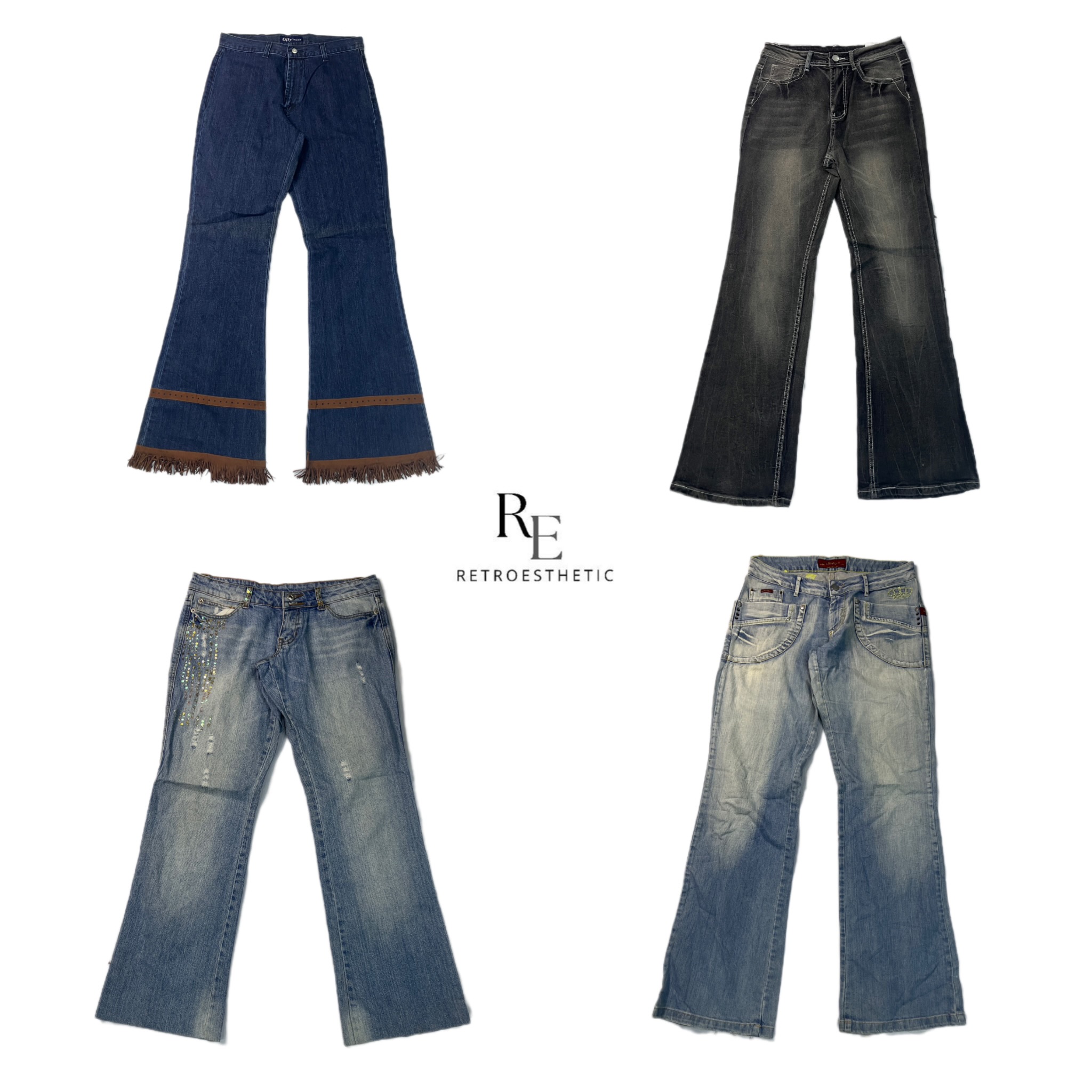 Y2K Era Cyber Girl Denim Jeans RE-2431