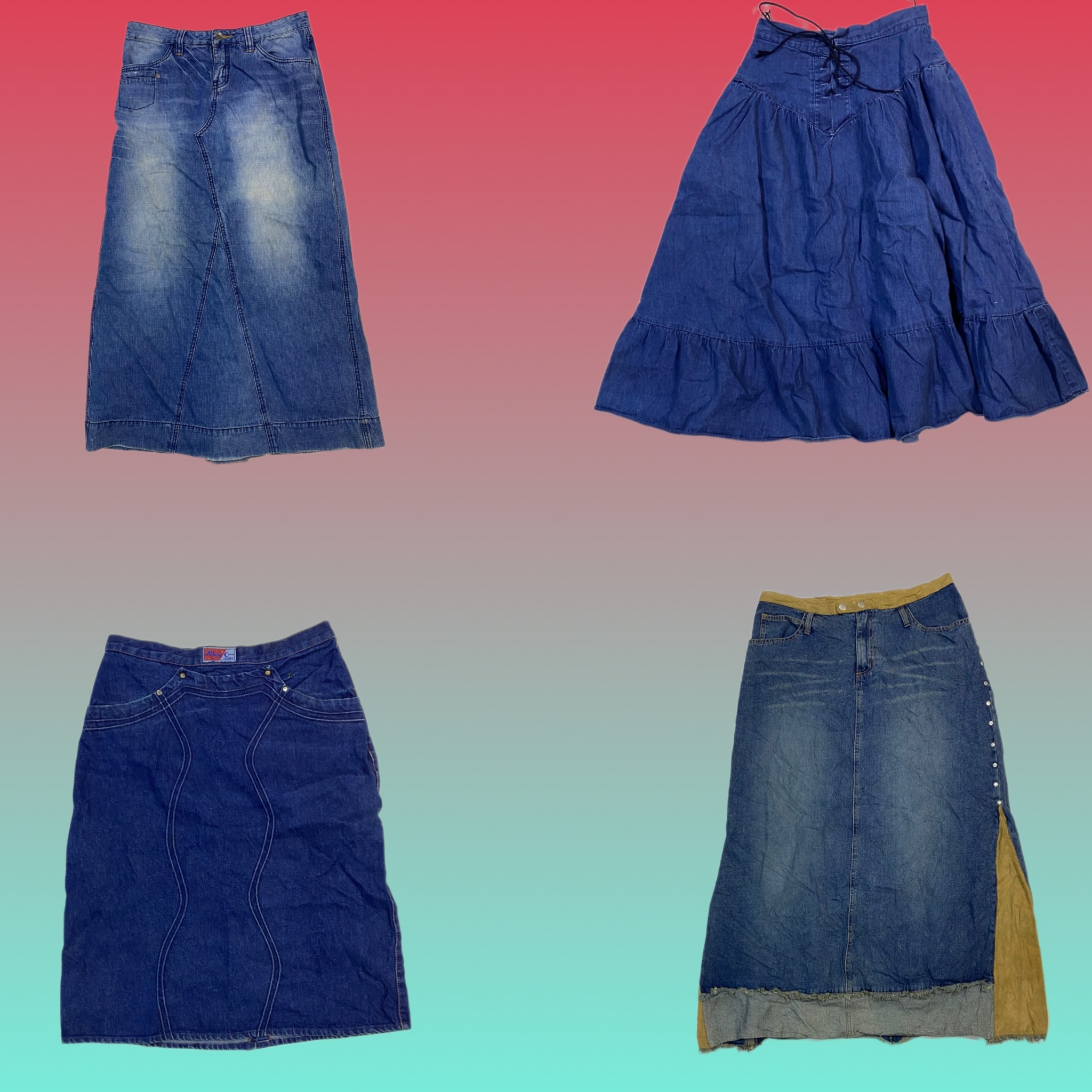 Y2K Long Denim Maxi skirt (TS-1583)