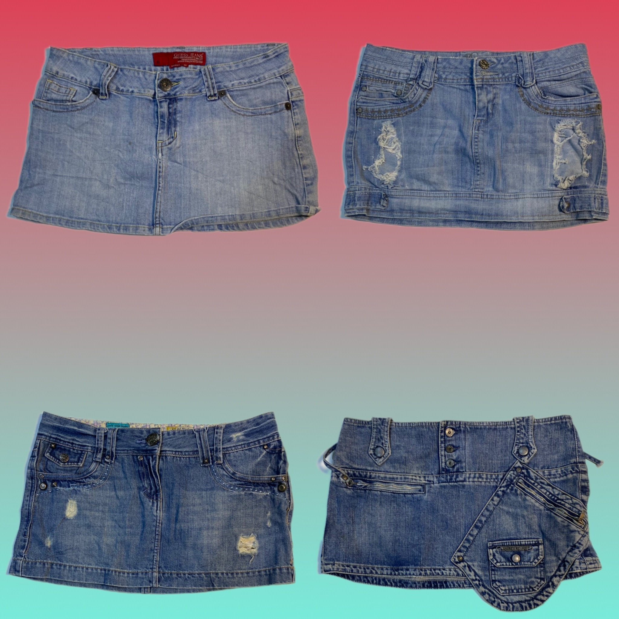 Y2K Unique Denim Mini skirts (YS-1586)