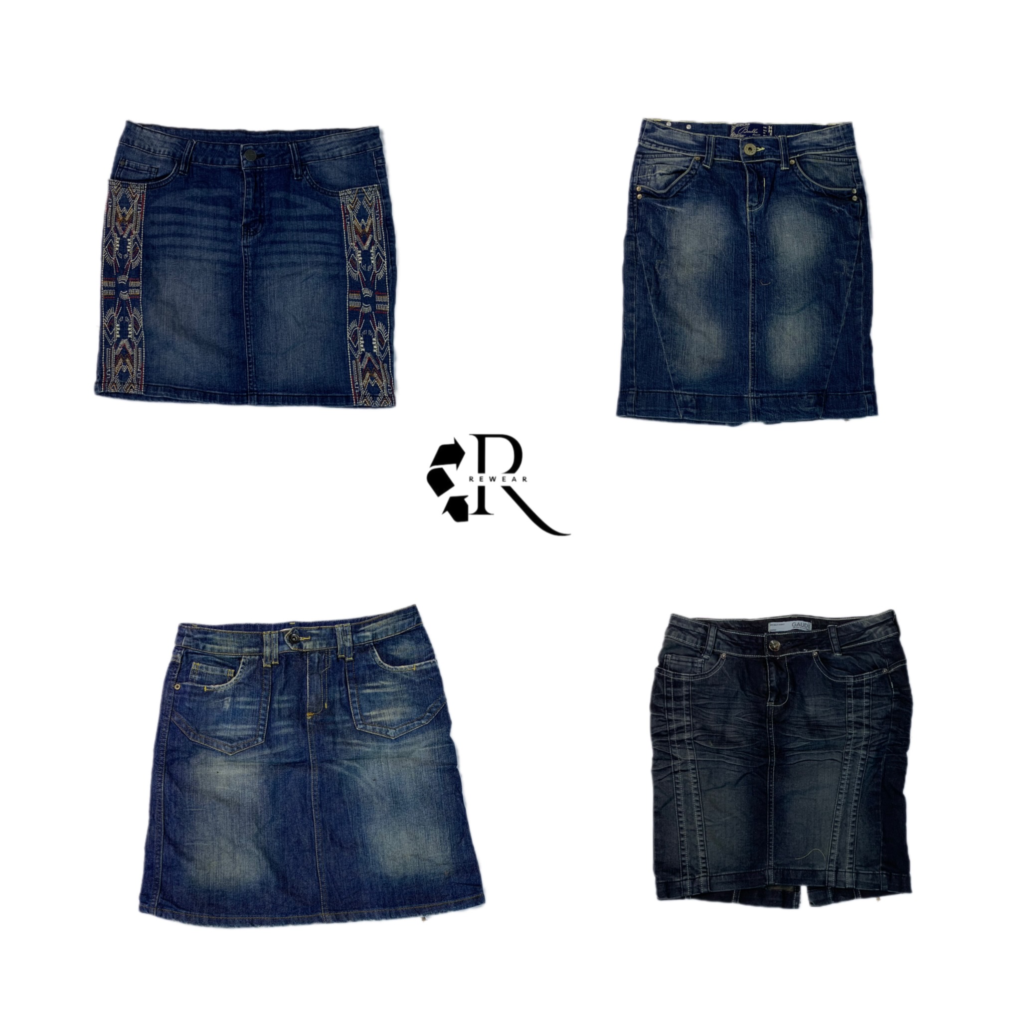 Y2K Era Cyber Girl Denim Midi Skirts RW1177