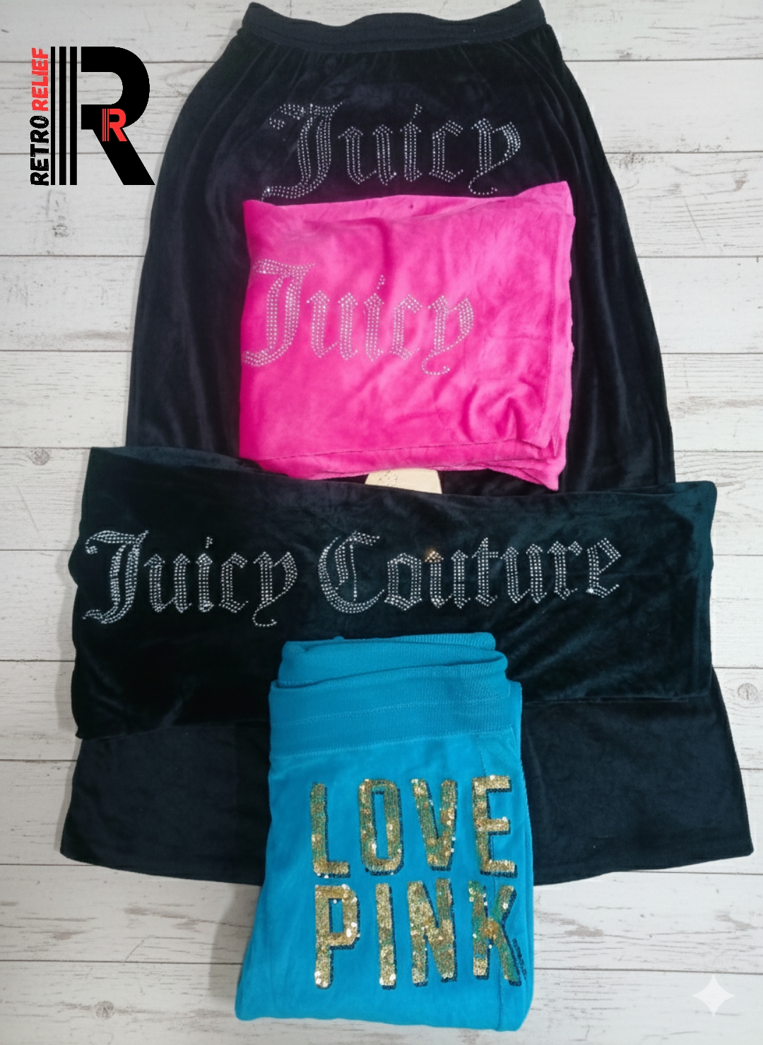 Juicy Couture & Pink Wide Leg Trousers