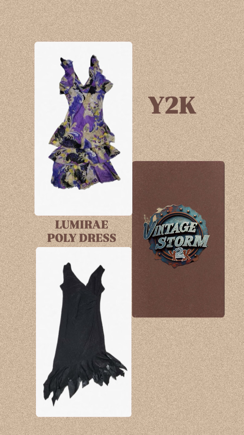 Y2k Lumirae Poly Kleid