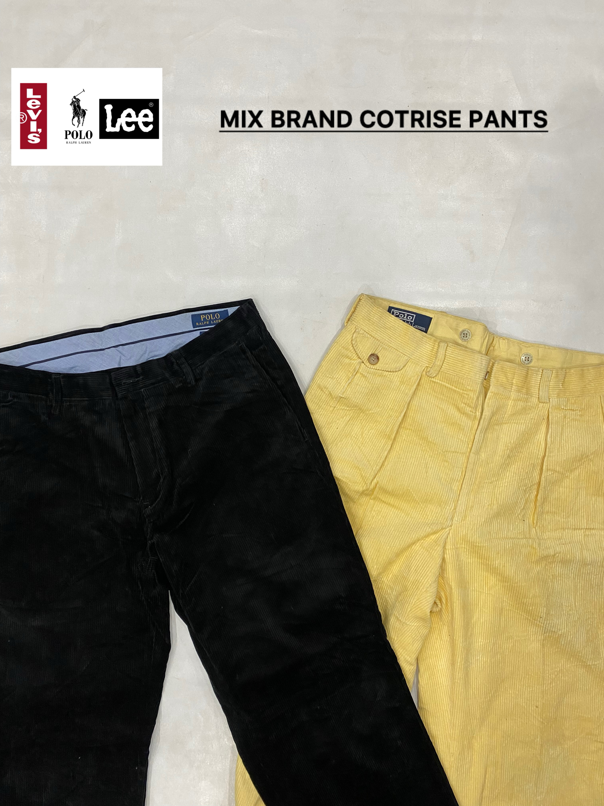 Pantalons en velours côtelé de marque