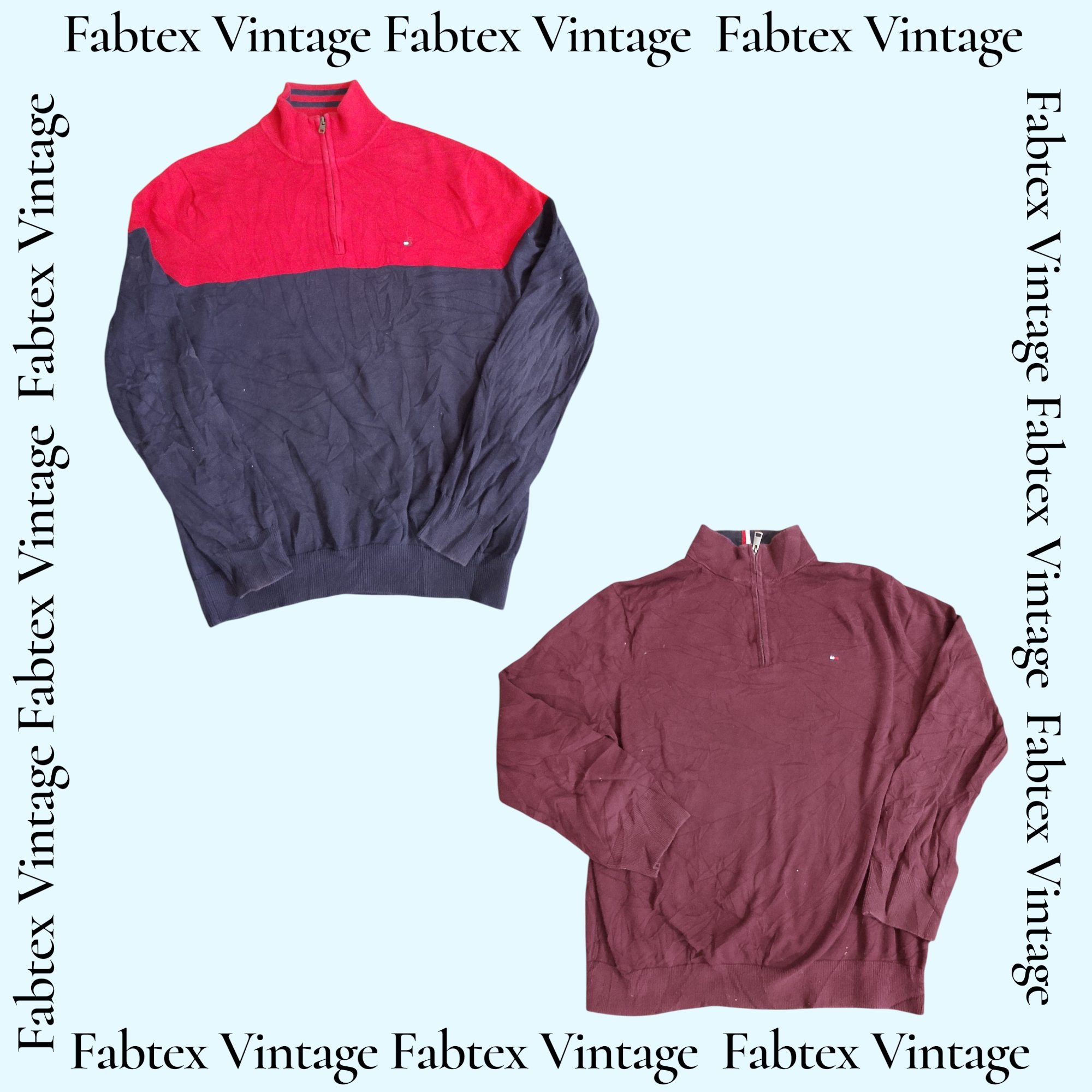 (FV-587) Tommy Hilfiger Quarter Zip Strickwaren