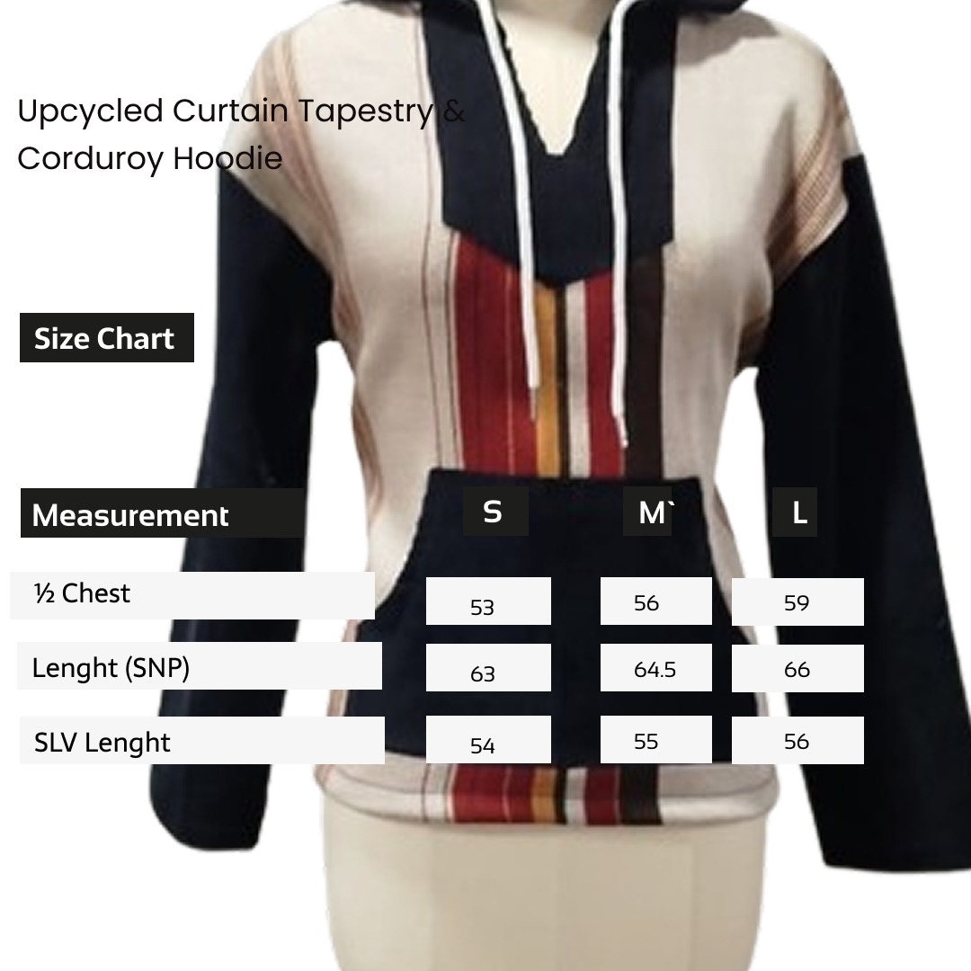 SS25 Upcycled Curtain Tapestry & Corduroy Hoodie