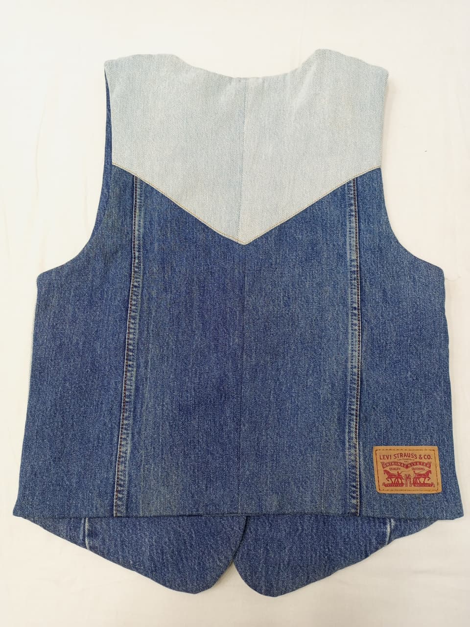 CR874 Upcycled Denim Patchwork Vest