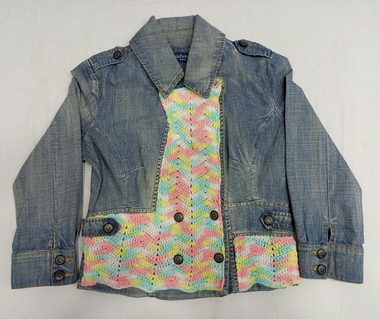 CR878 Poncho in Denim Riciclato