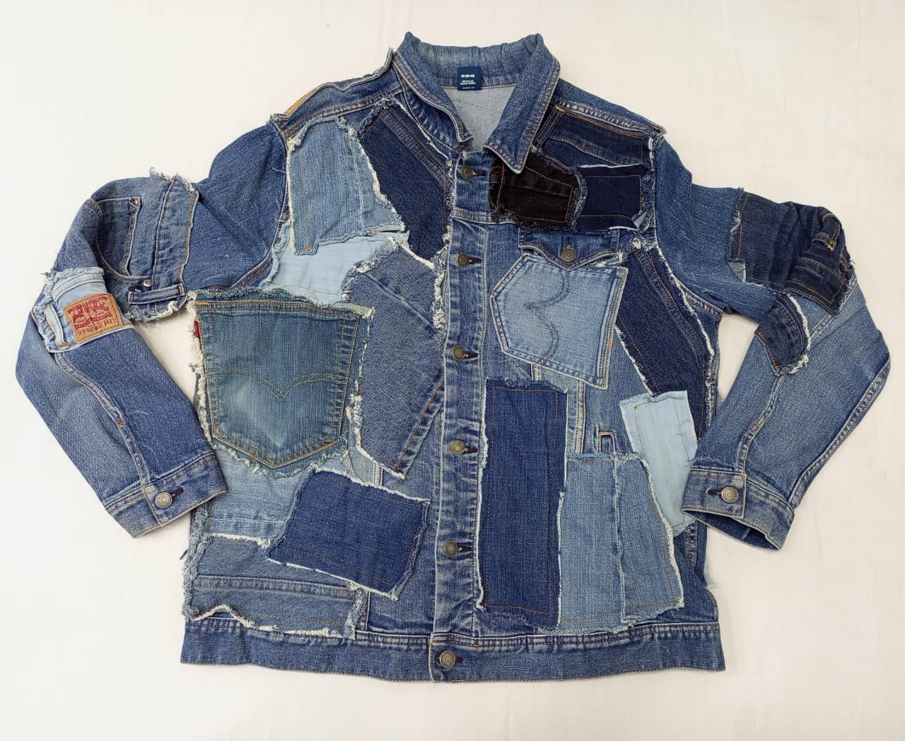 CR883 Upcycled Denim Multi-Patches Jacket