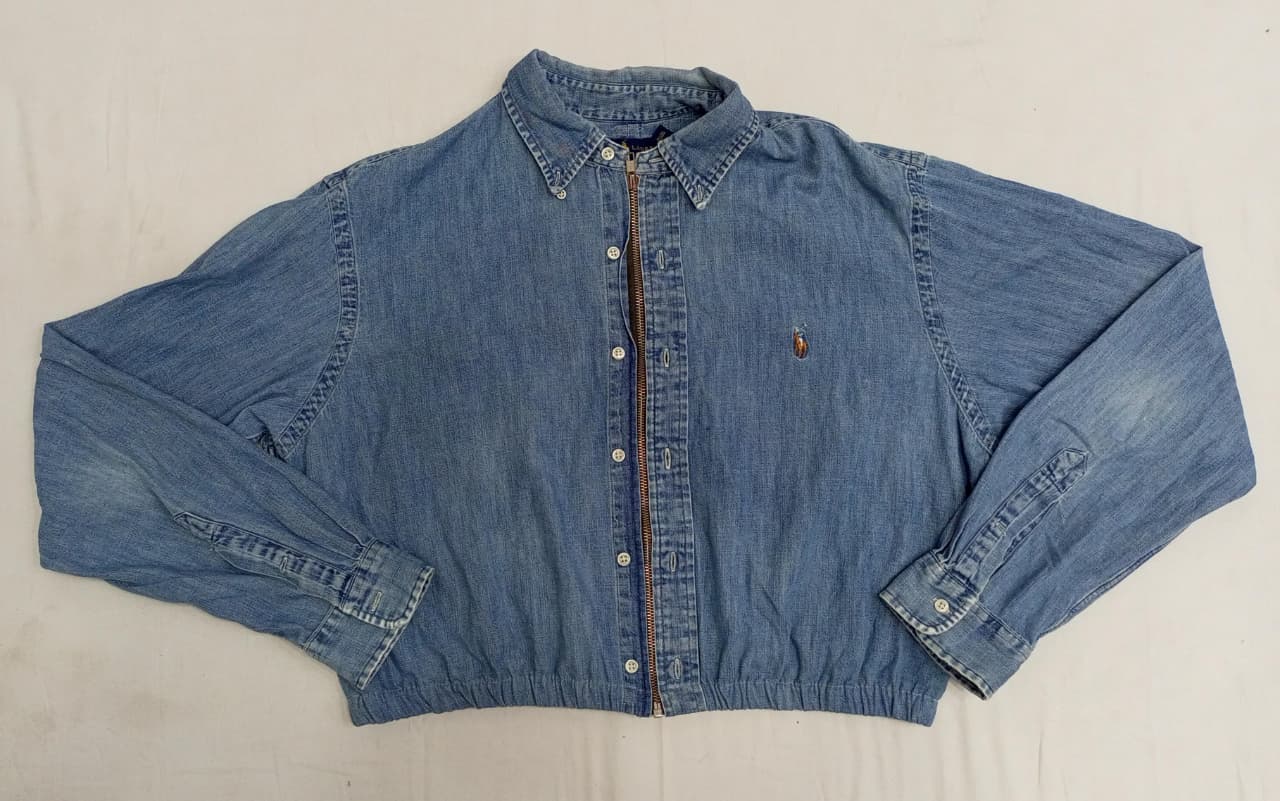CR884 Upcycled Mixed Branded Crop Shirt