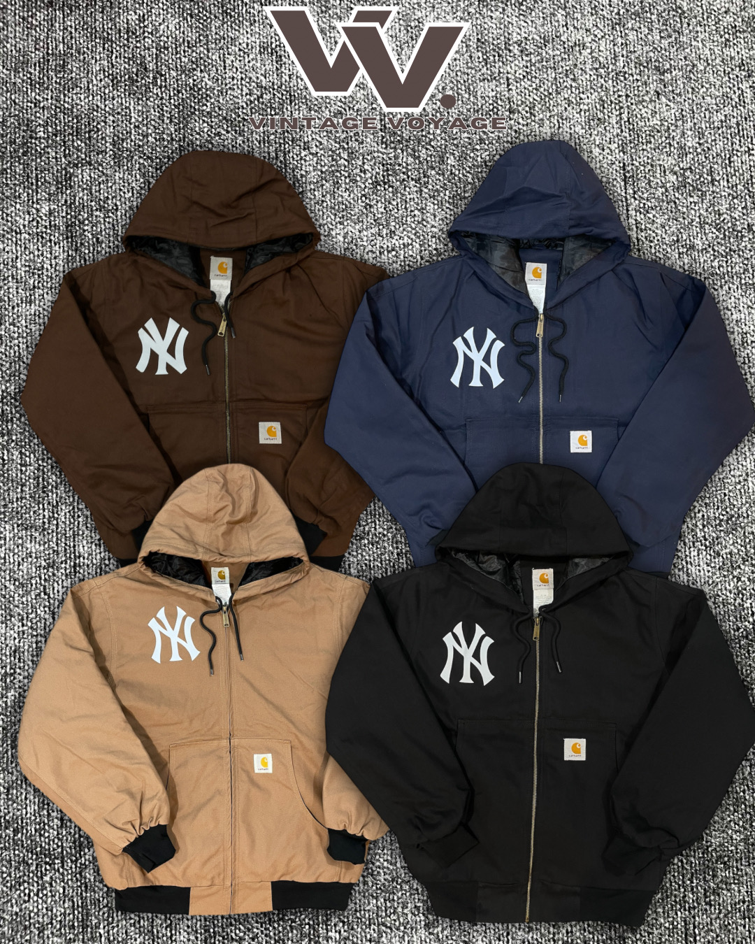 Carhartt x Yankees jaquetas com capuz reformuladas #3009