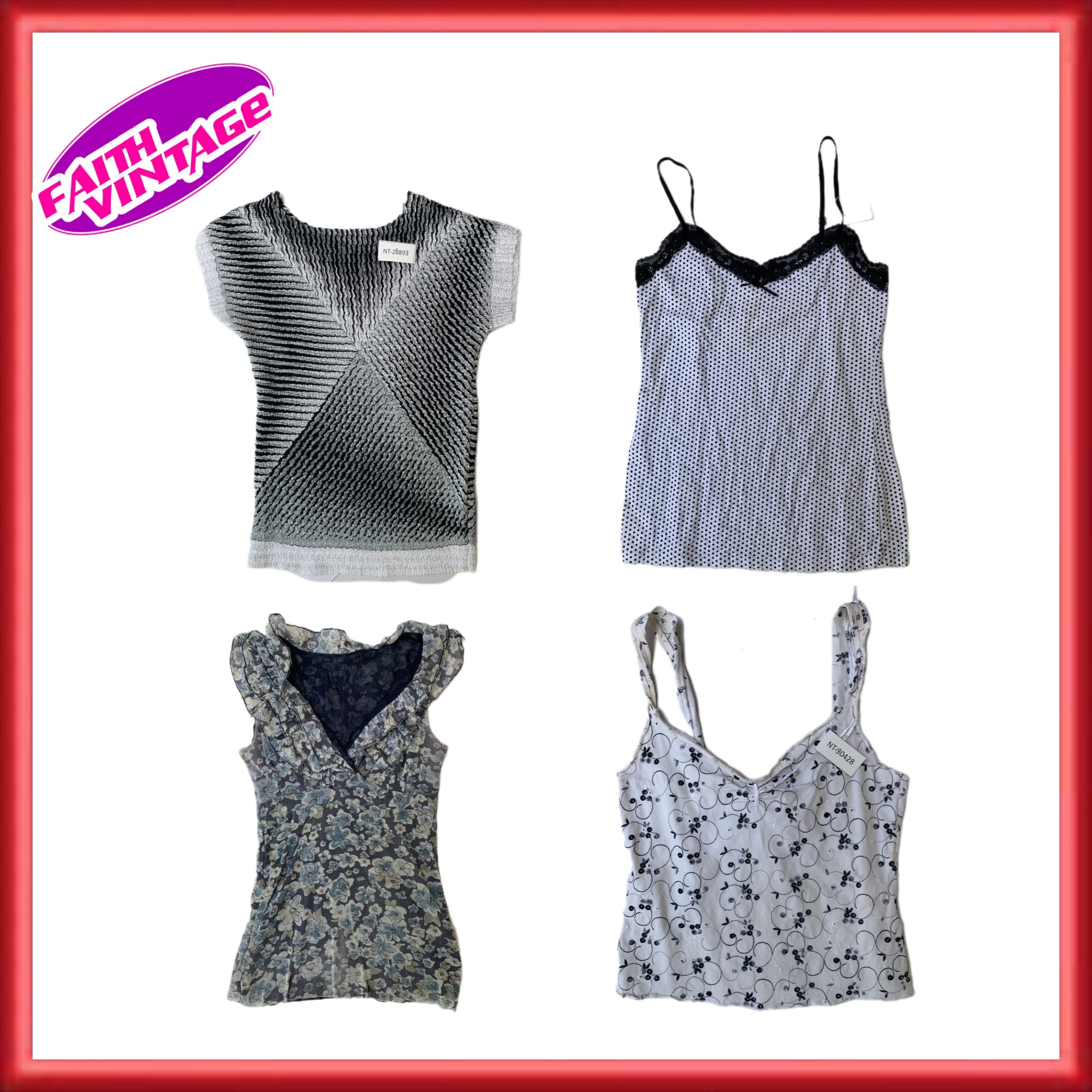 Black & White Chic All Tops Mix (FV-129)