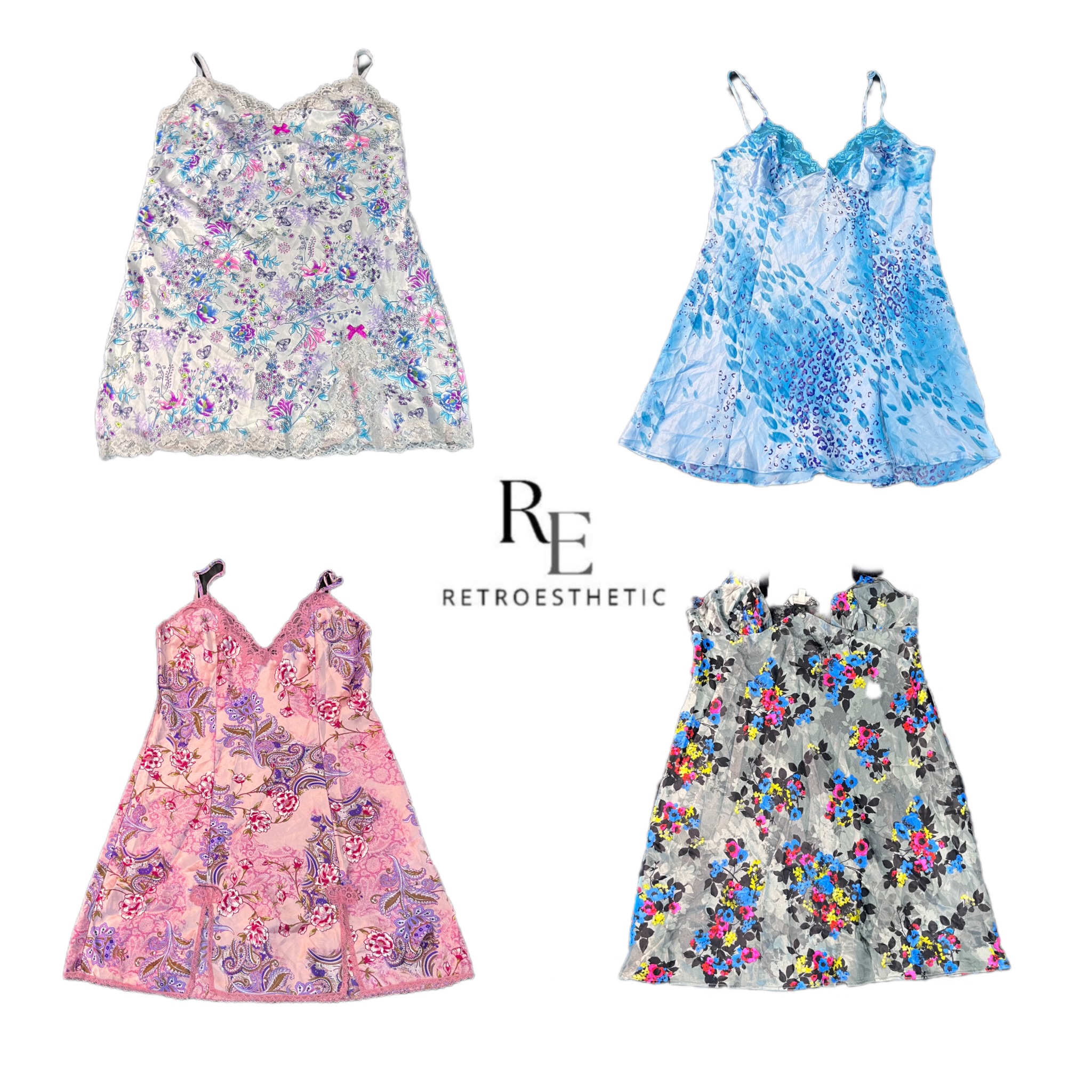 Y2k Color Full Silk Sleep long Tops RE-2494