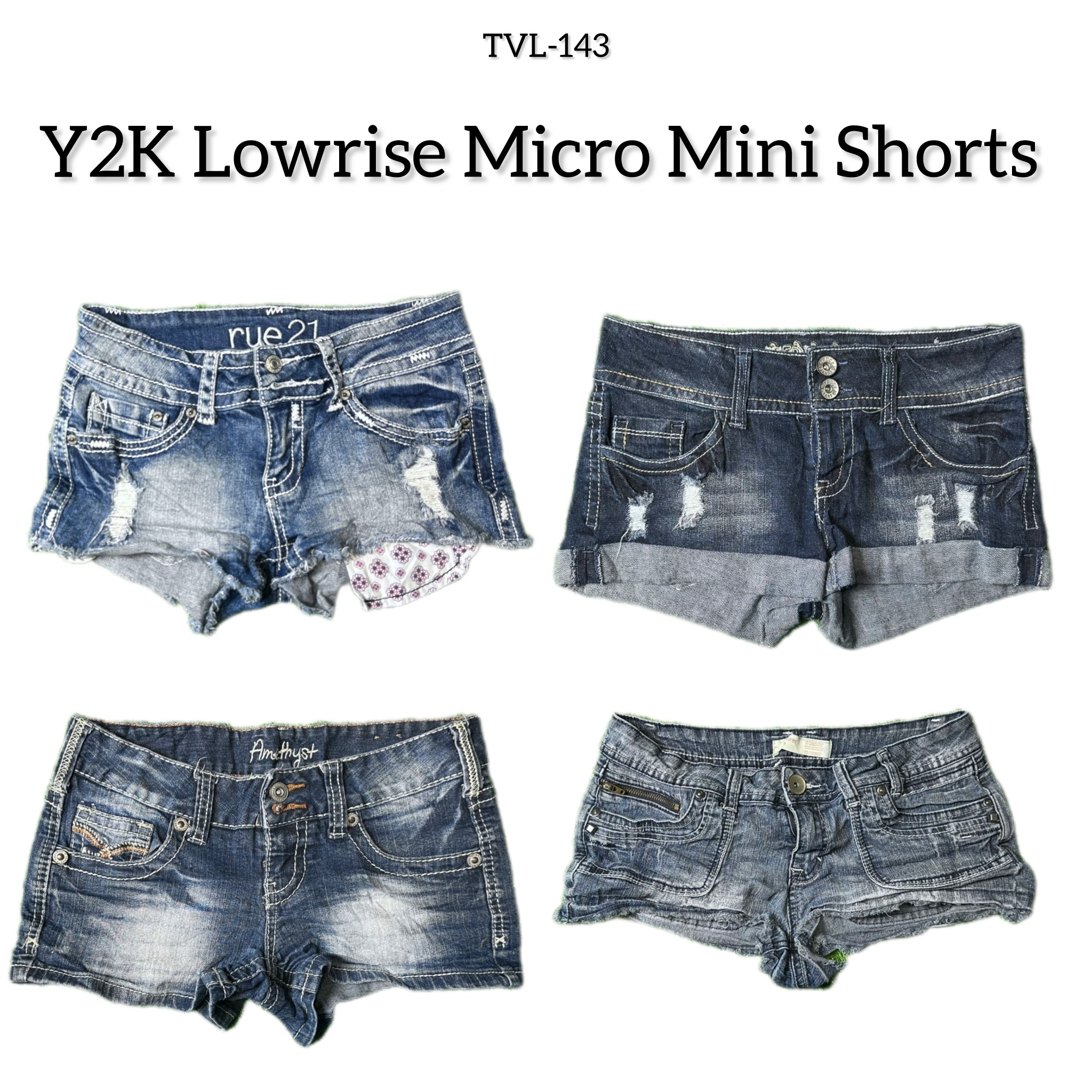 Y2K Lowrise Micro Mini Shorts (TVL-143)