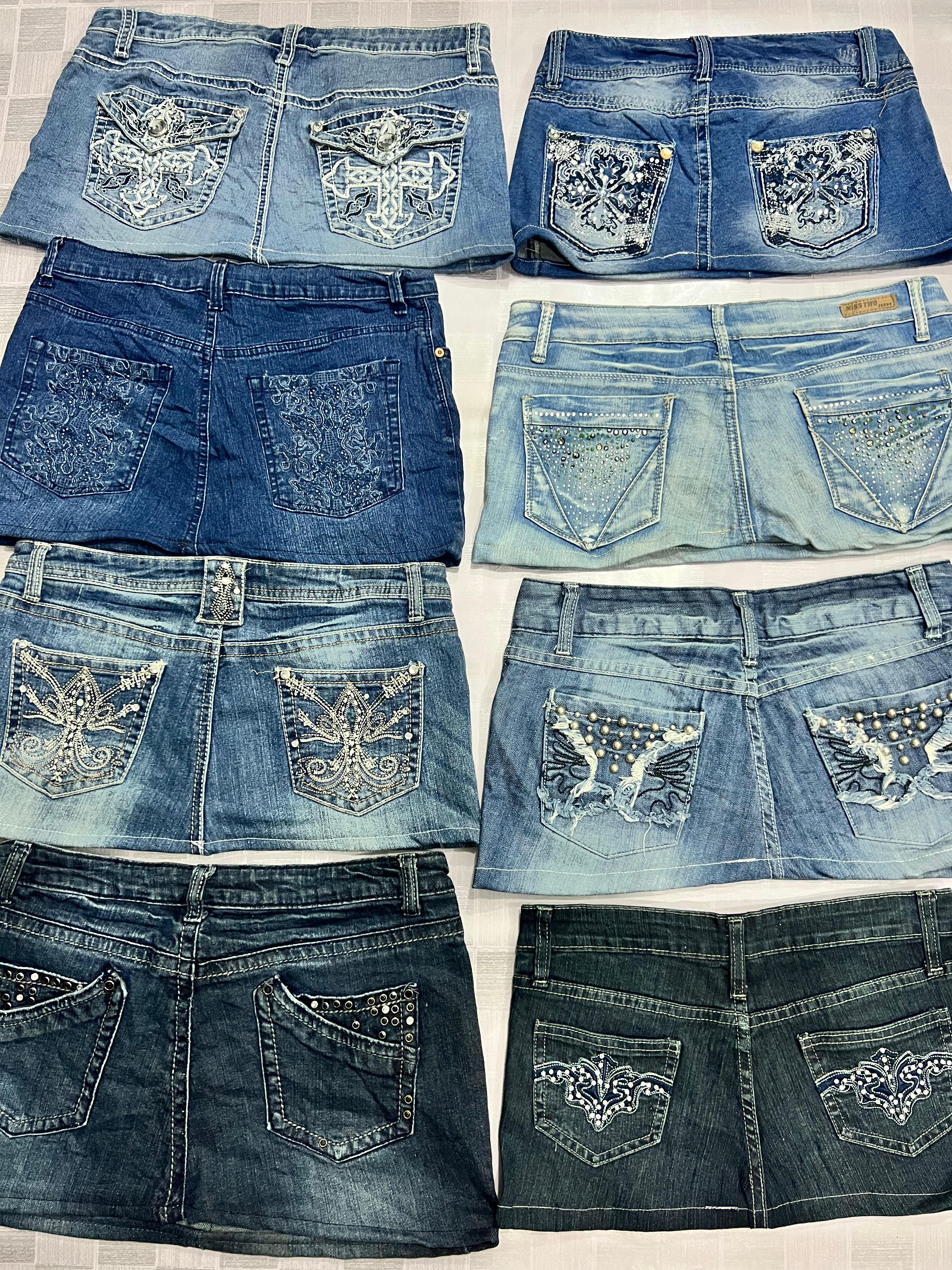 R192 Upcycled Ladies Embellished Mini Skirt