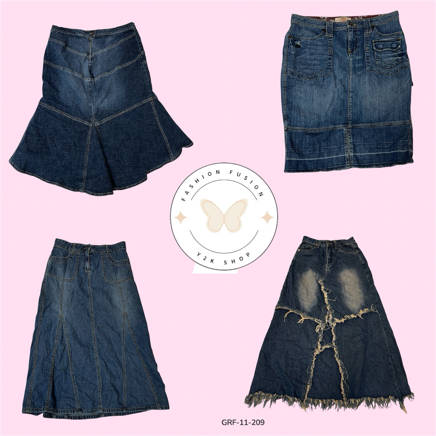 Elegant Full-Length Denim Skirt – Modern Wardrobe Essential (GRF-11-209)