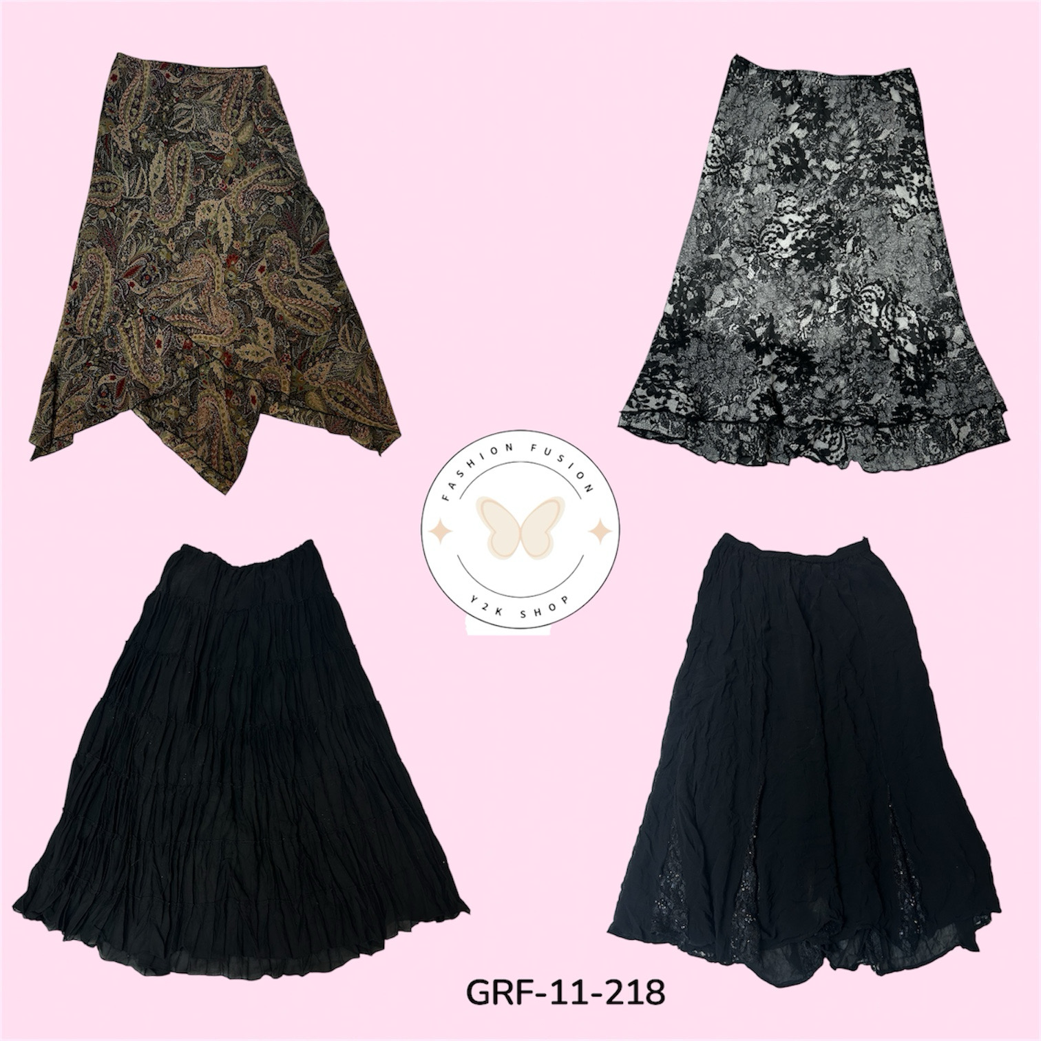 Jupe en polyester fluide – Douce et facile à porter (GRF-11-218)