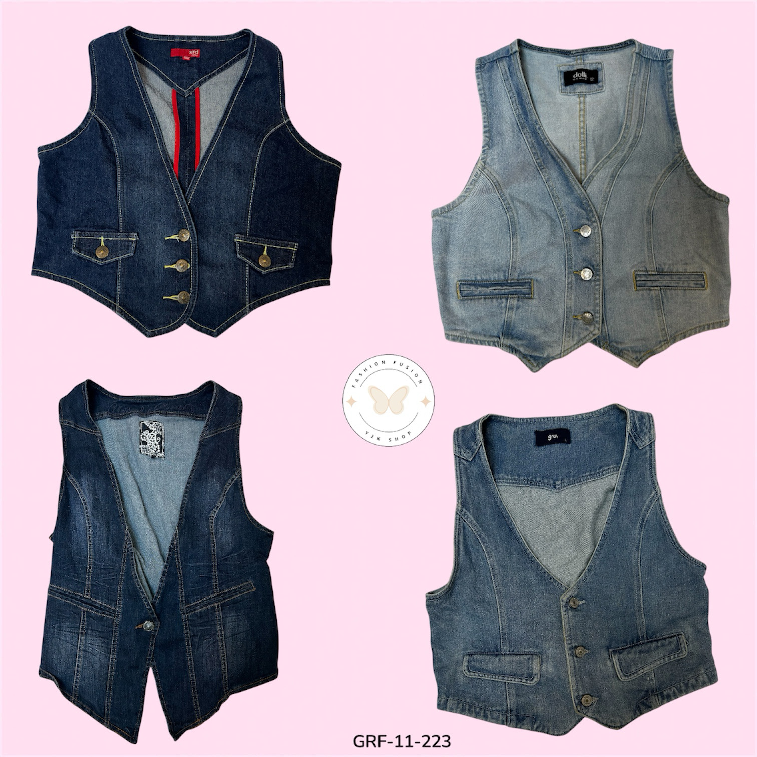Gilet en denim classique pour un usage quotidien (GRF-223)