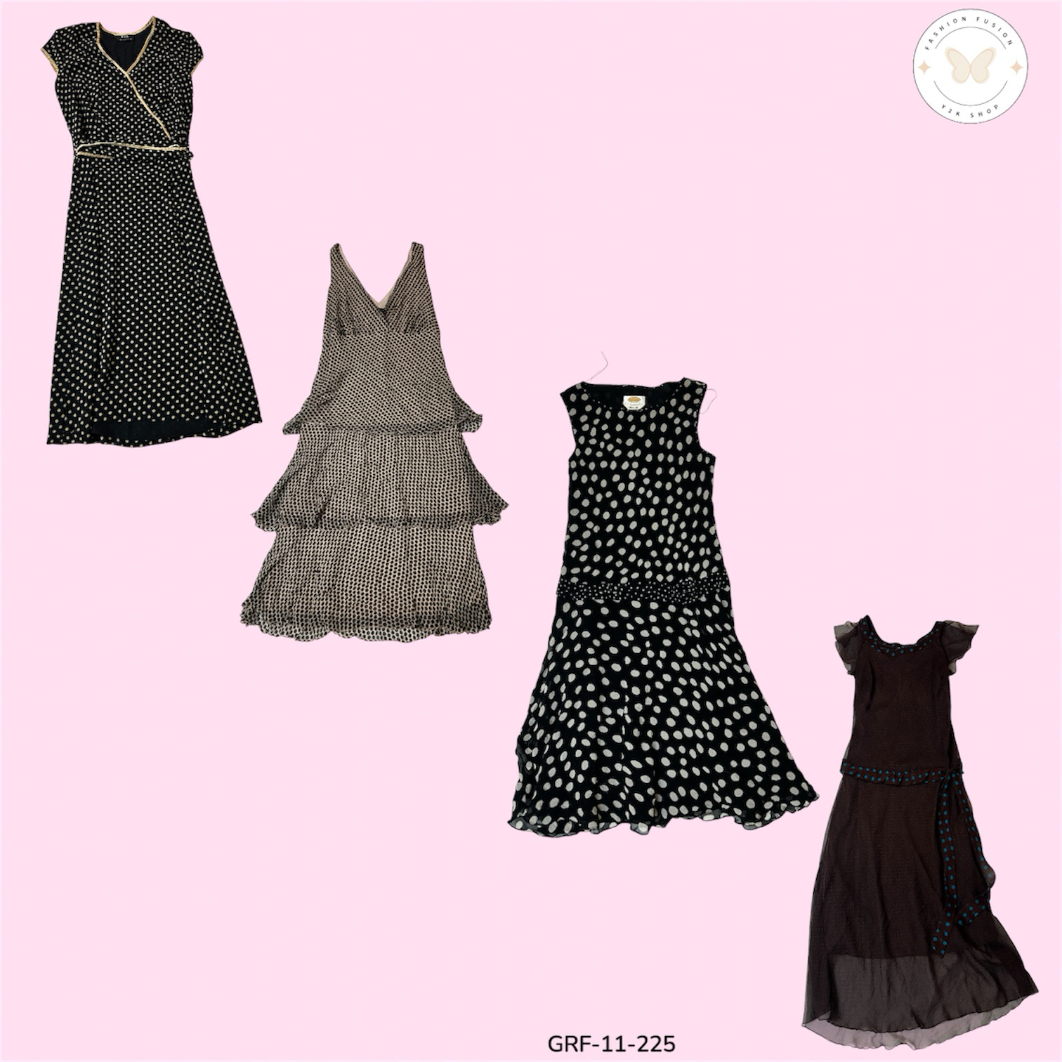 Classic Poly Dress with Modern Silhouette (GRF-11-225)