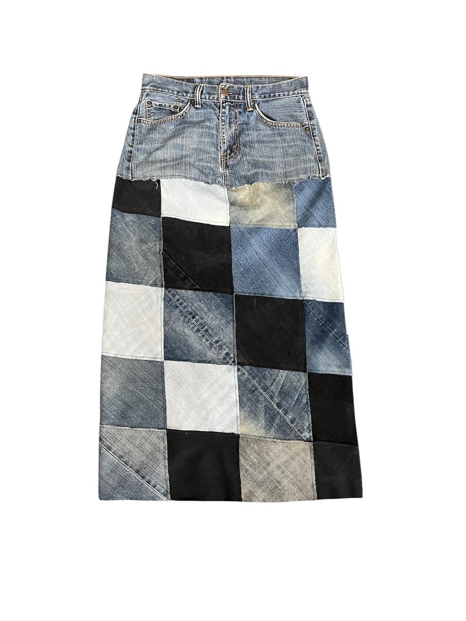 Fs-21 Upcycled Levi’s denim skirt patchwork