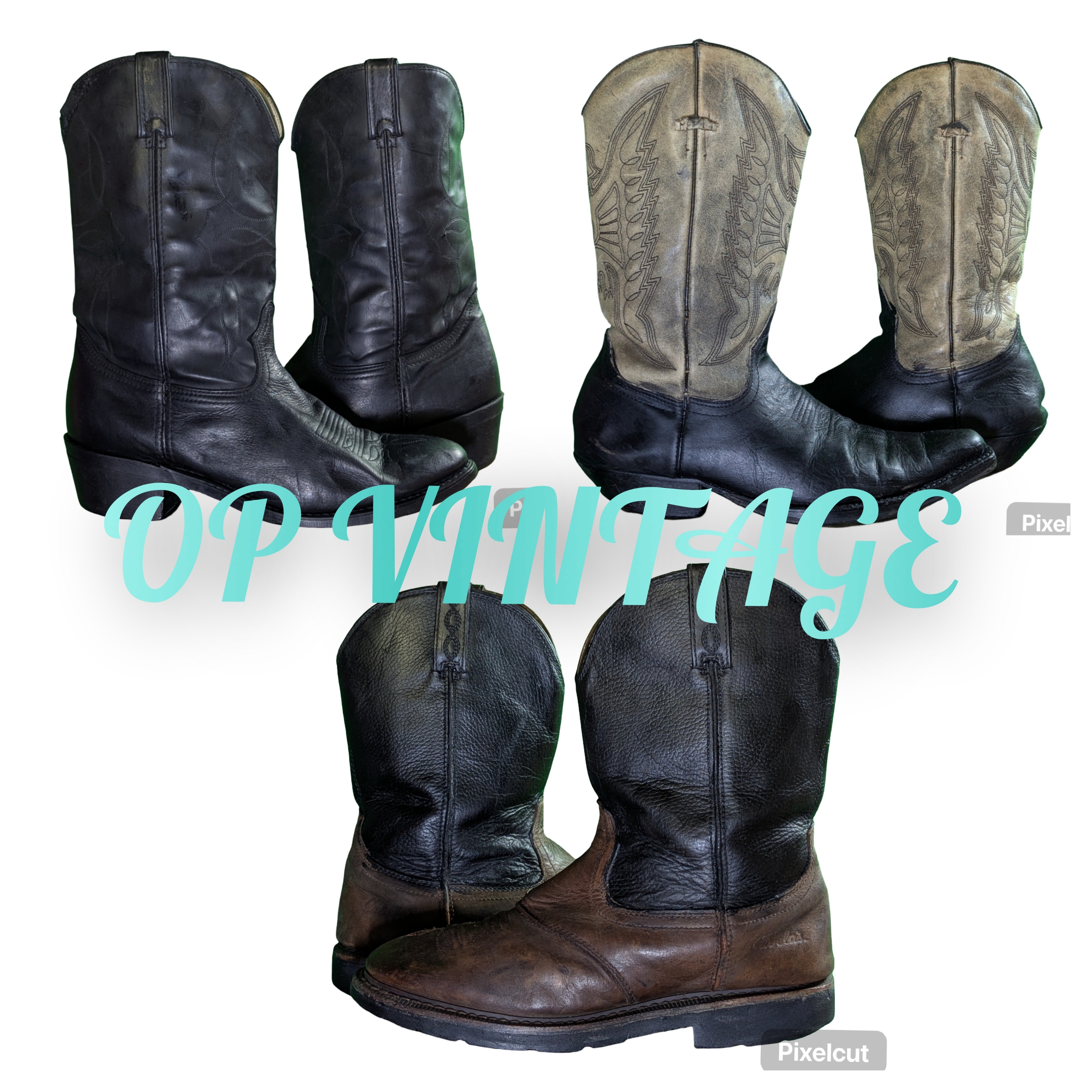 Op vintage 0094 Branded Cowboy-Stiefel