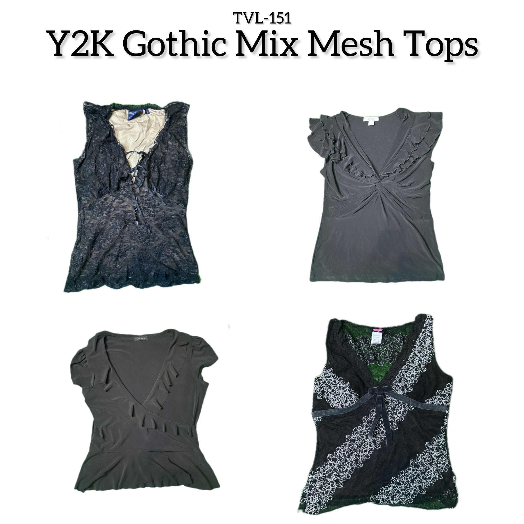 Y2K Gothic Mix Mesh Tops (TVL-151)