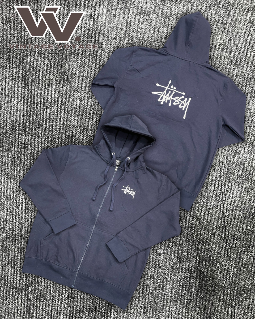 Stussy reworked style embroidered zipper hoodies #271125