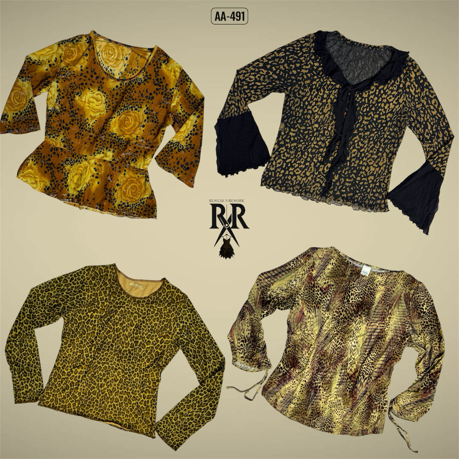 Y2K Animal Prin Full Sleeve Tops (AA-491)