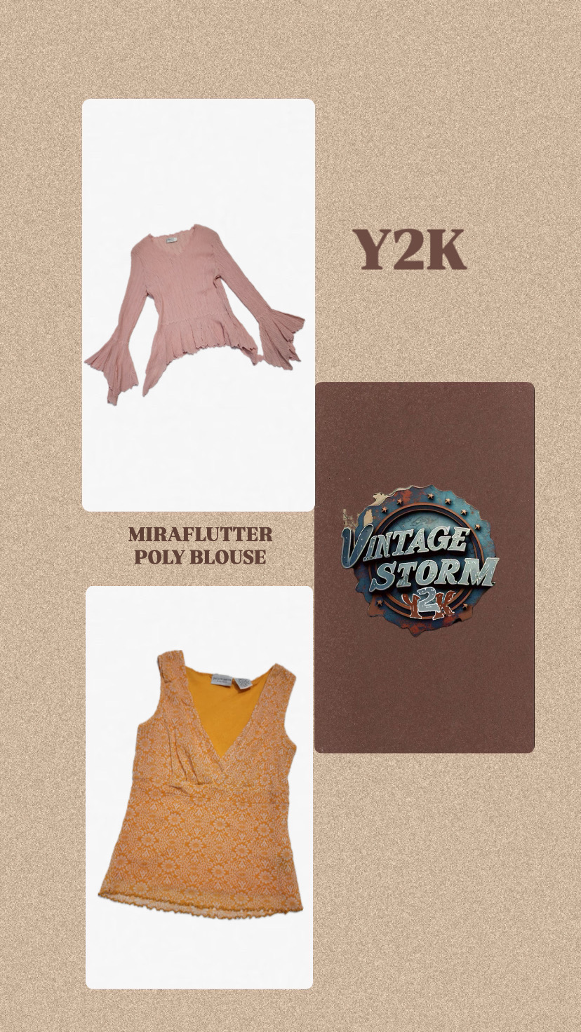 Y2k Miraflutter Poly Blouse