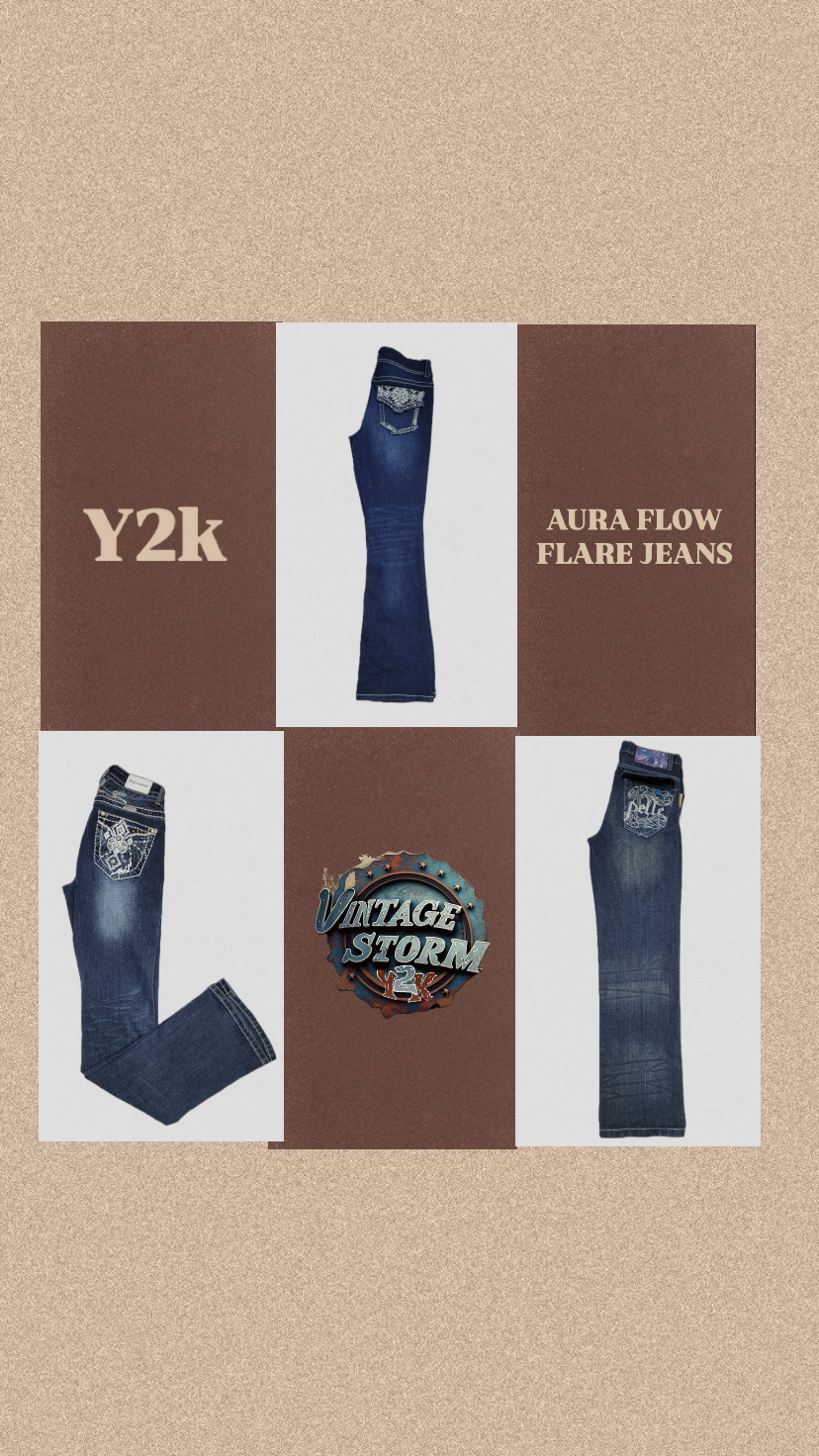 Y2k Aura Flow Flare Jeans