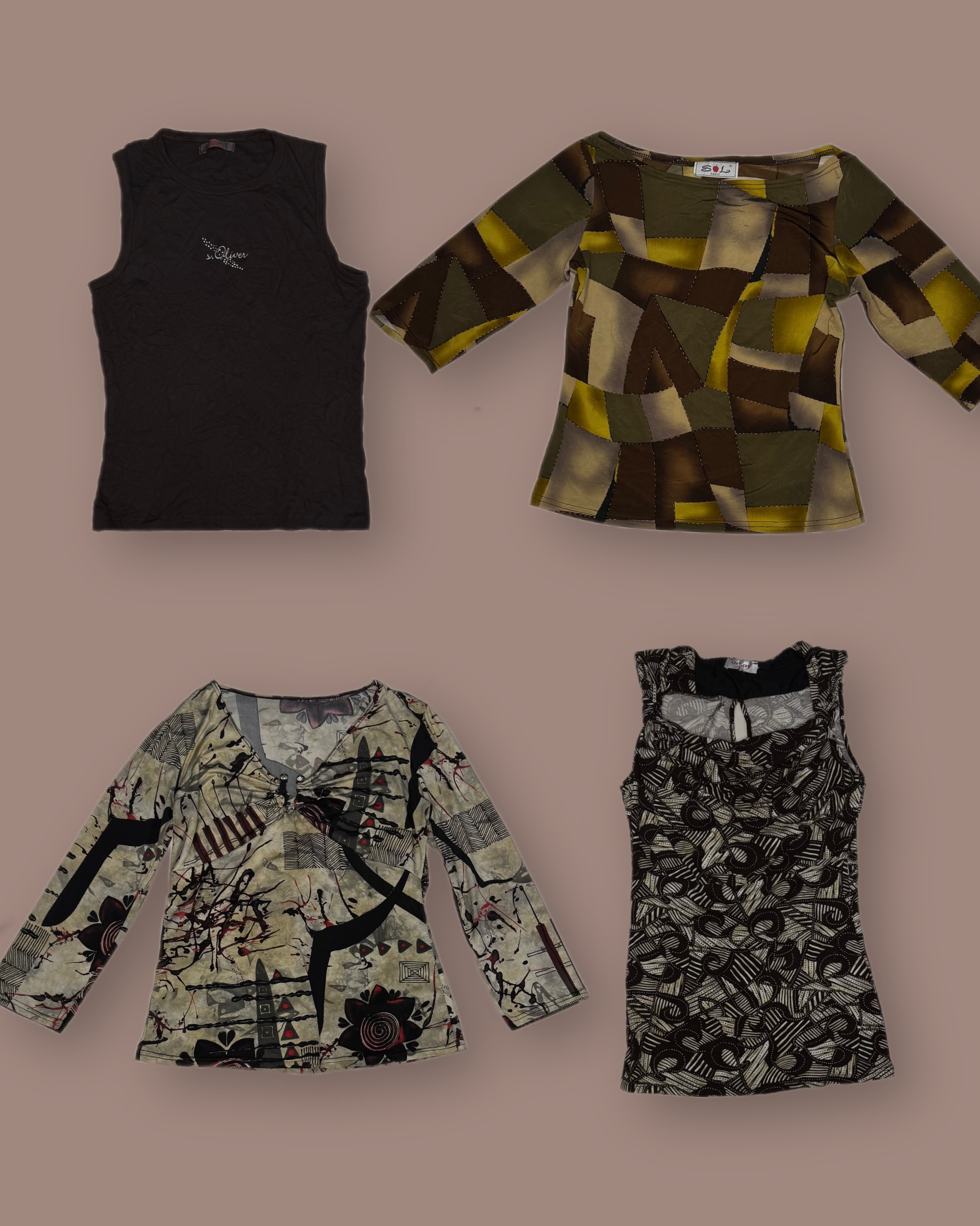 Le Graphic Brown x Y2k Tops TT-075