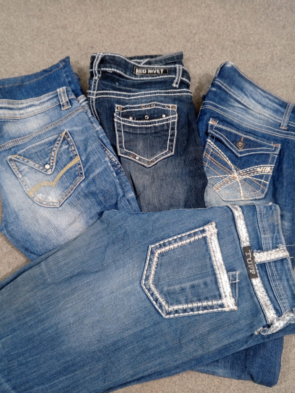 #193 Ladies Y2K Embellished Flared Jeans