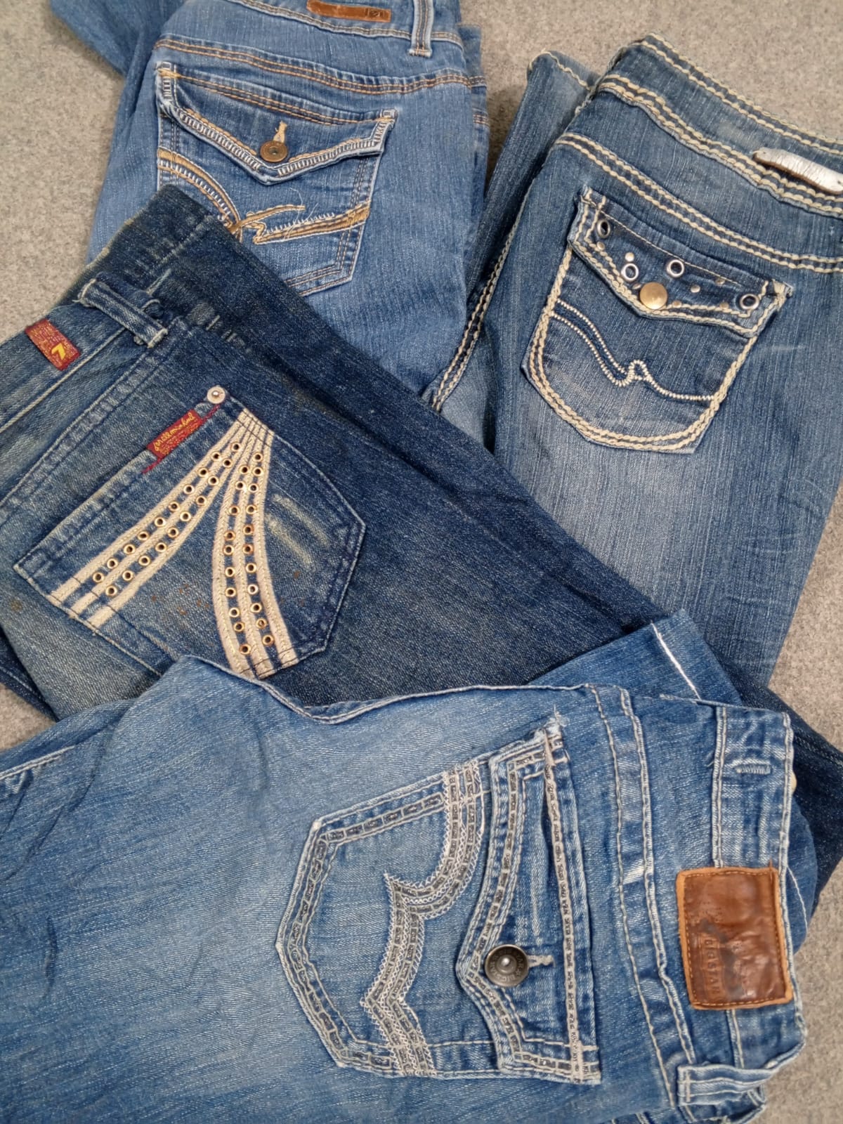 #194 Ladies Y2K Denim Embellished Flared Jeans