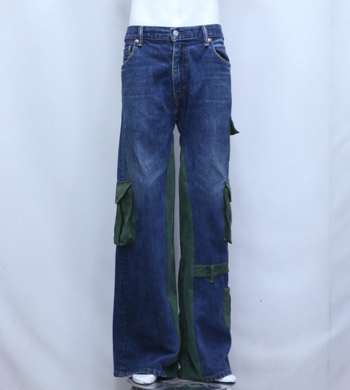 CR934 UPCYCLED CARGO JEANS
