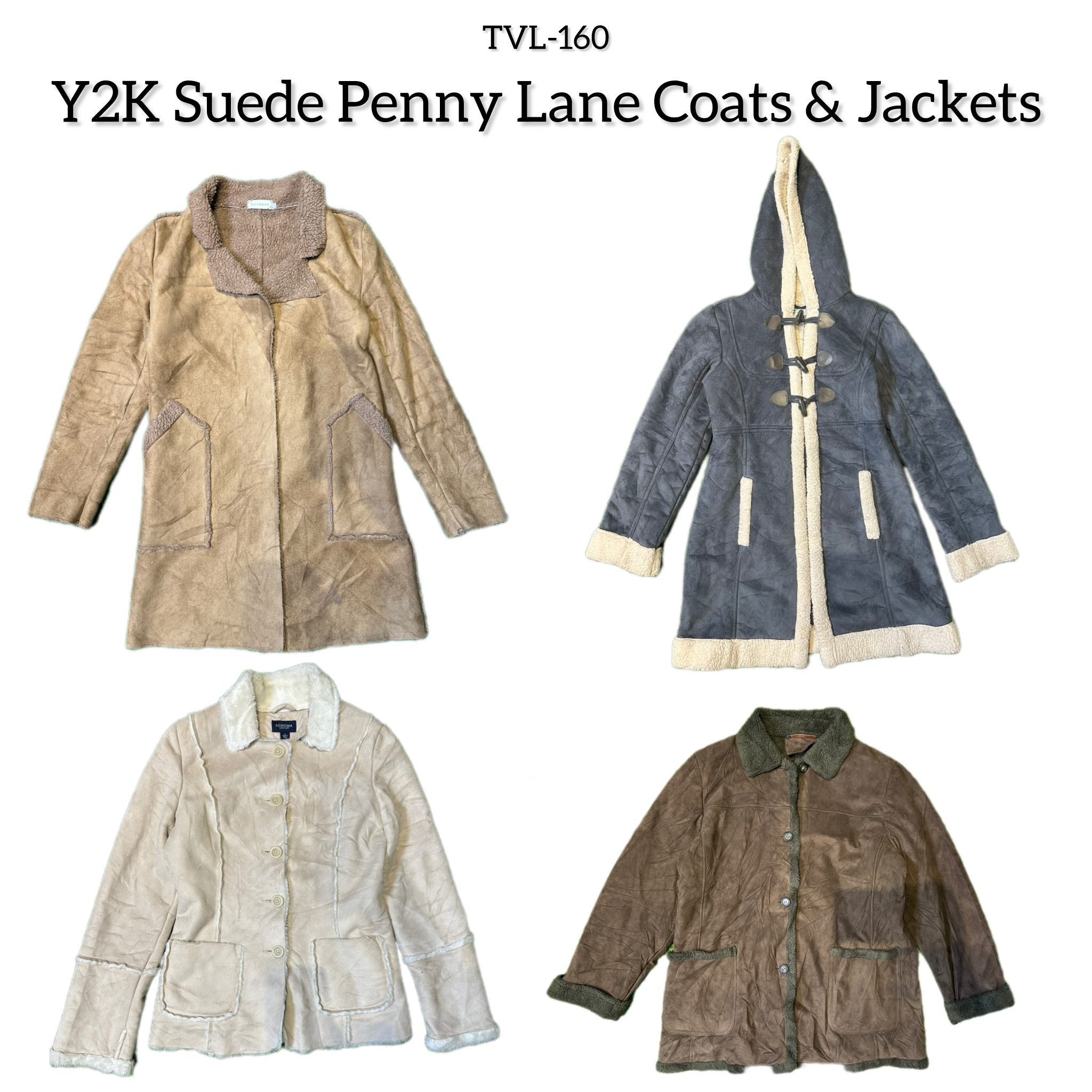 Y2K Suede Penny Lane Cappotti e Giacche (TVL-160)