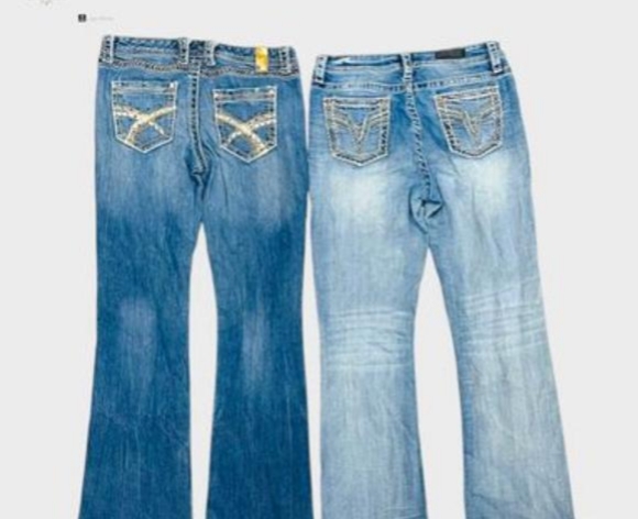 embroidered flare jeans