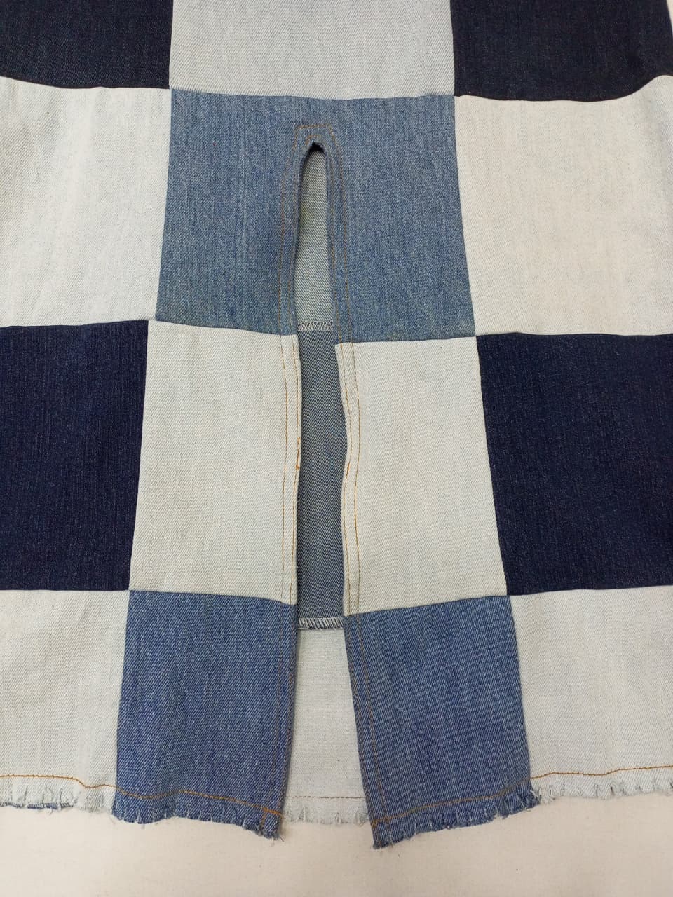 CR939 UPCYCLED Denim Patchwork Skirt